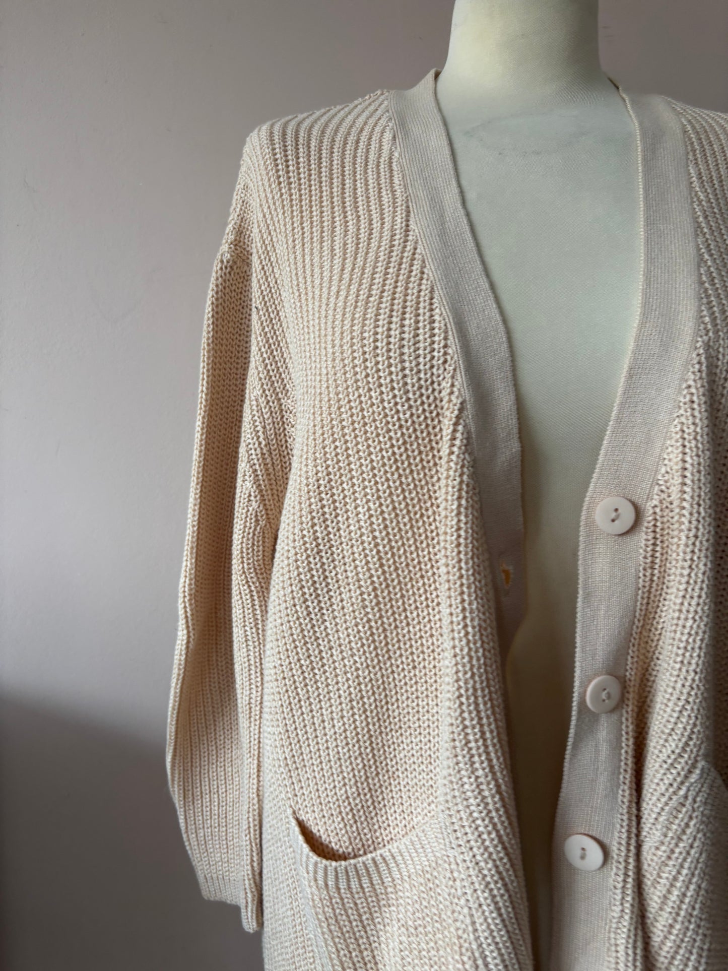 Beige cotton cardigan size S/M