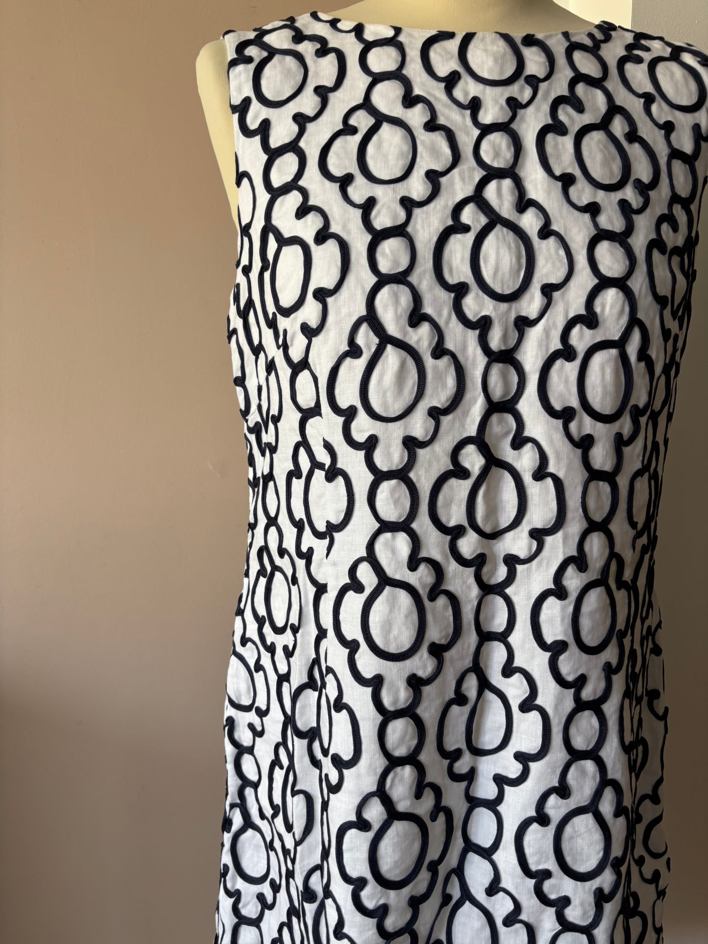 100% linen embroidered dress size 14