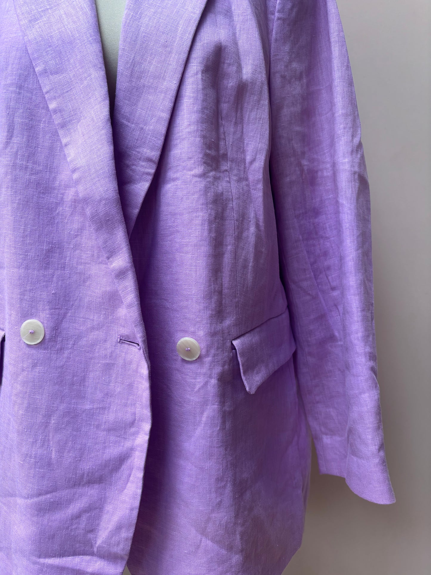 Lilac 100% linen blacker size 14/16