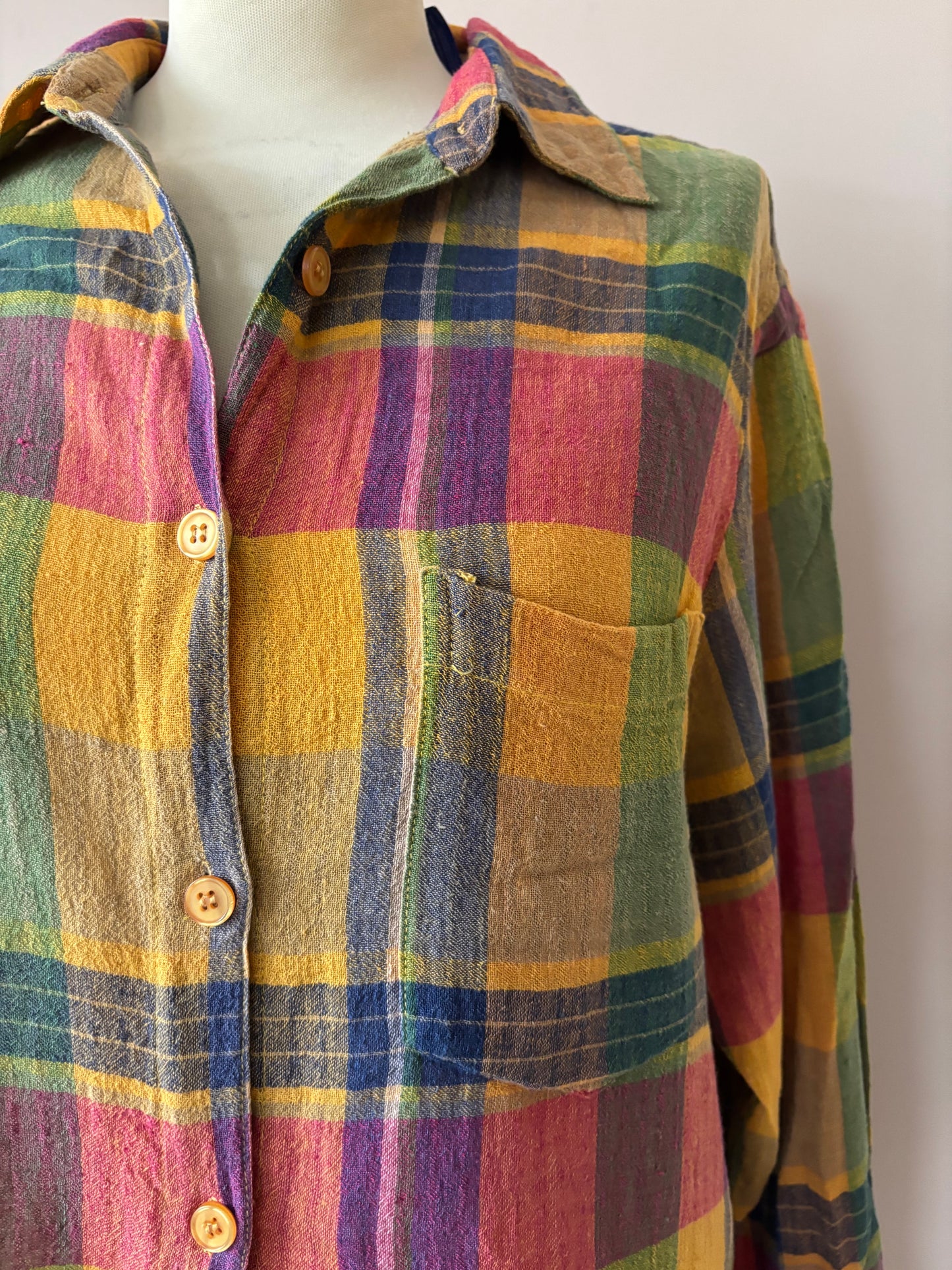 Vintage 100% cotton colourful shirt size 12/14