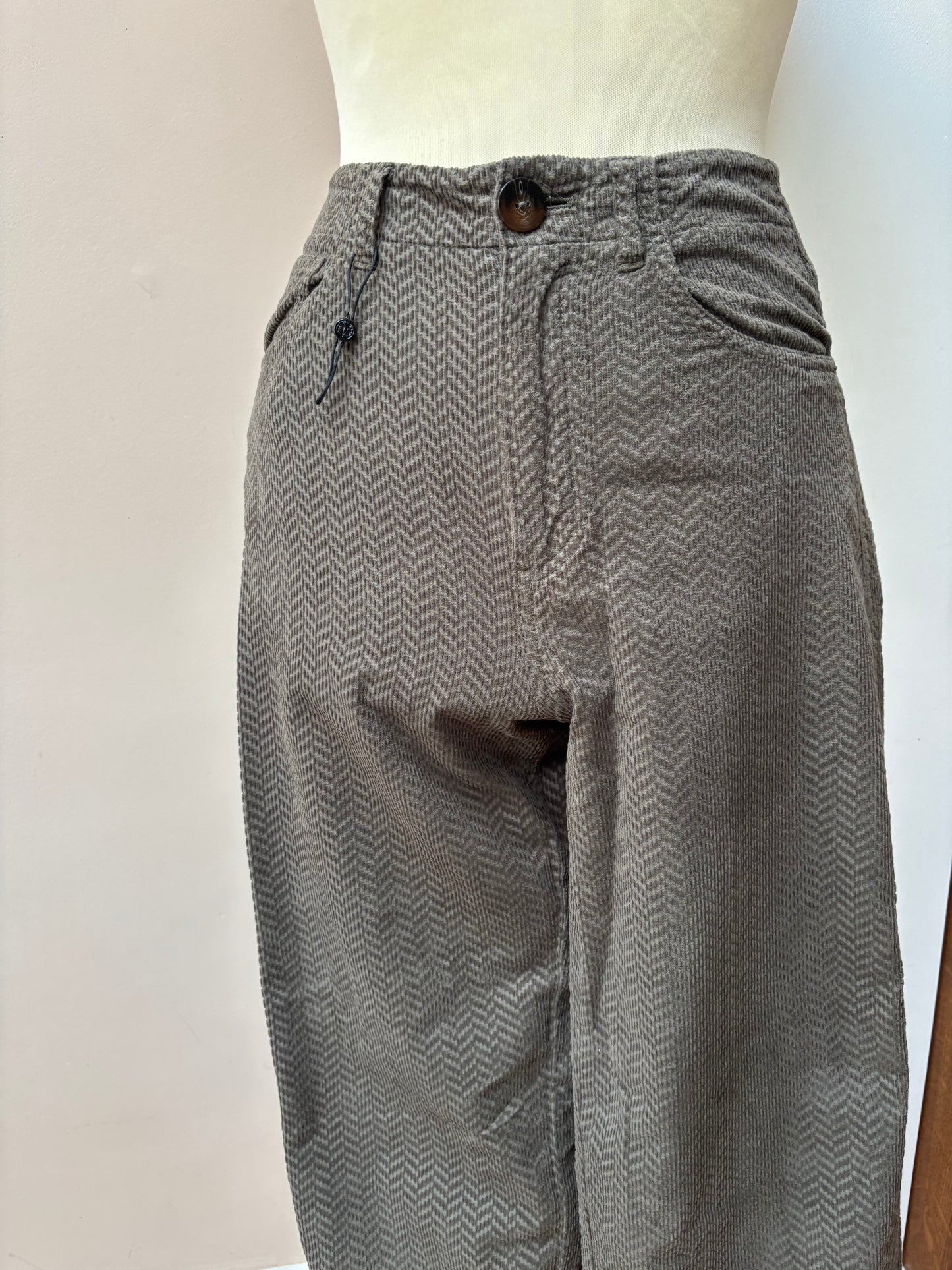 Massimo Dutti grey green cord trousers size 8