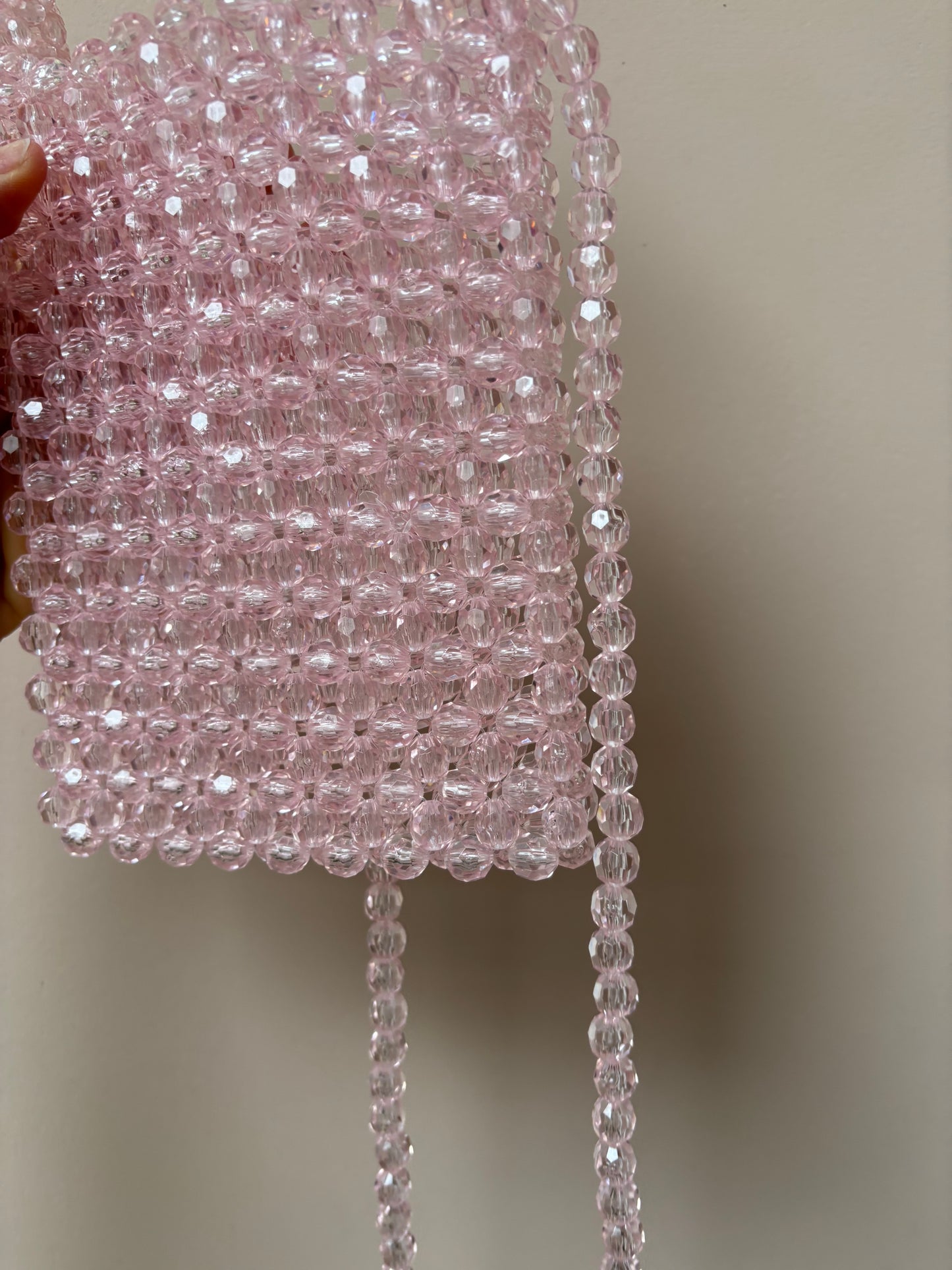 Pink beaded bag