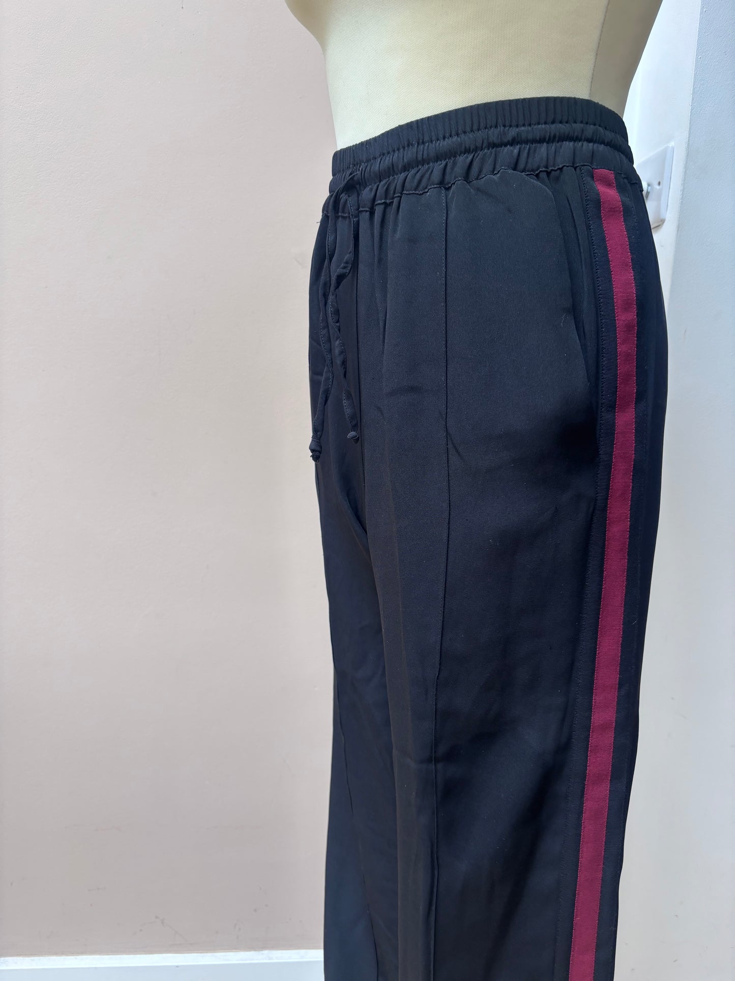Black 100% silk trousers size XS