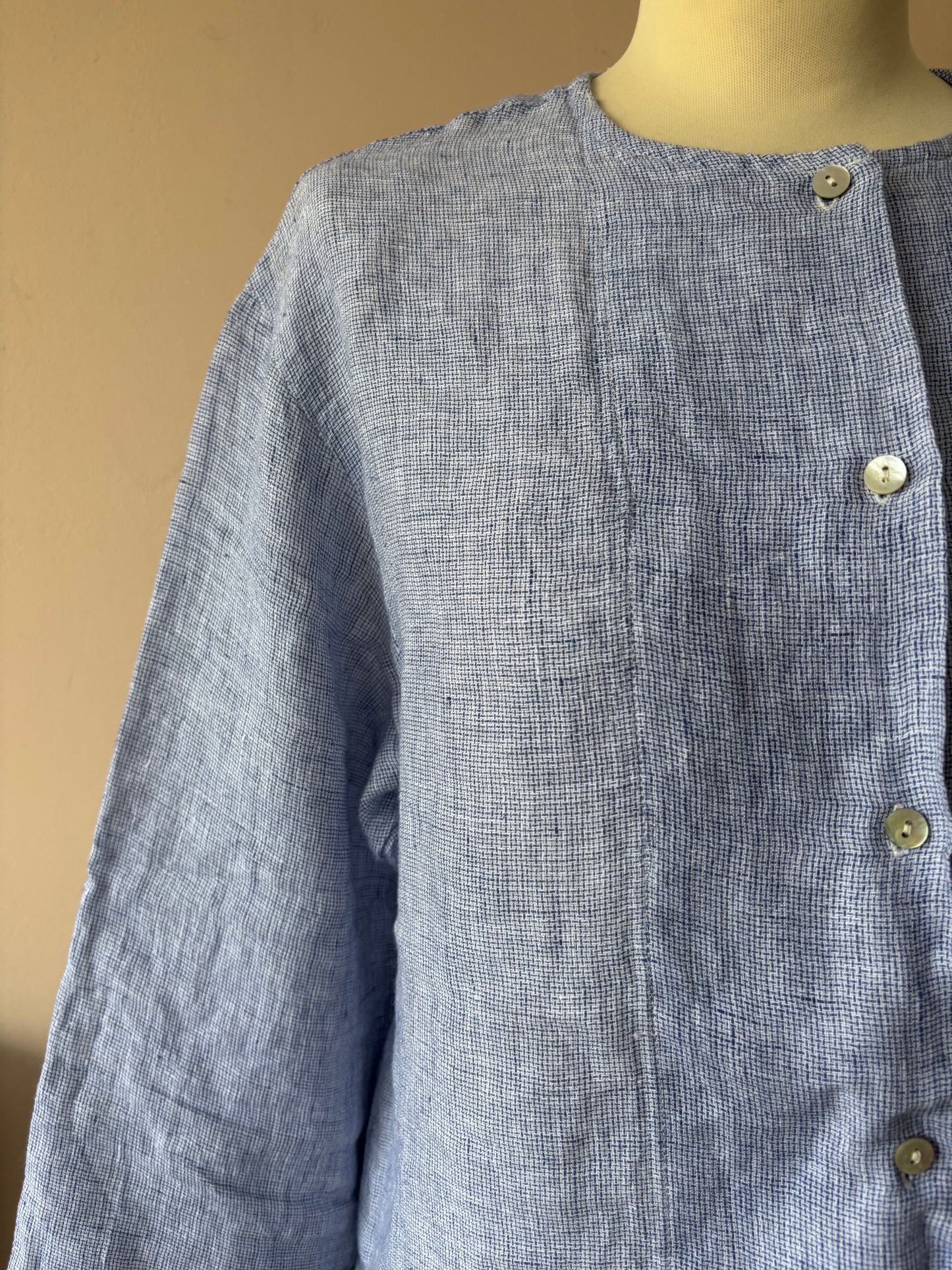 Pale blue 100% linen shirt size 12