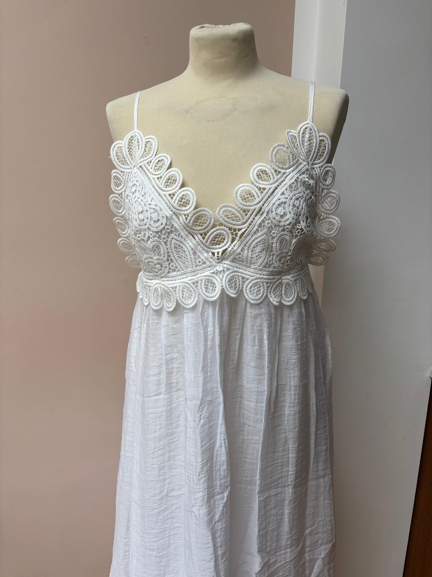 White bralette style strappy dress size Medium