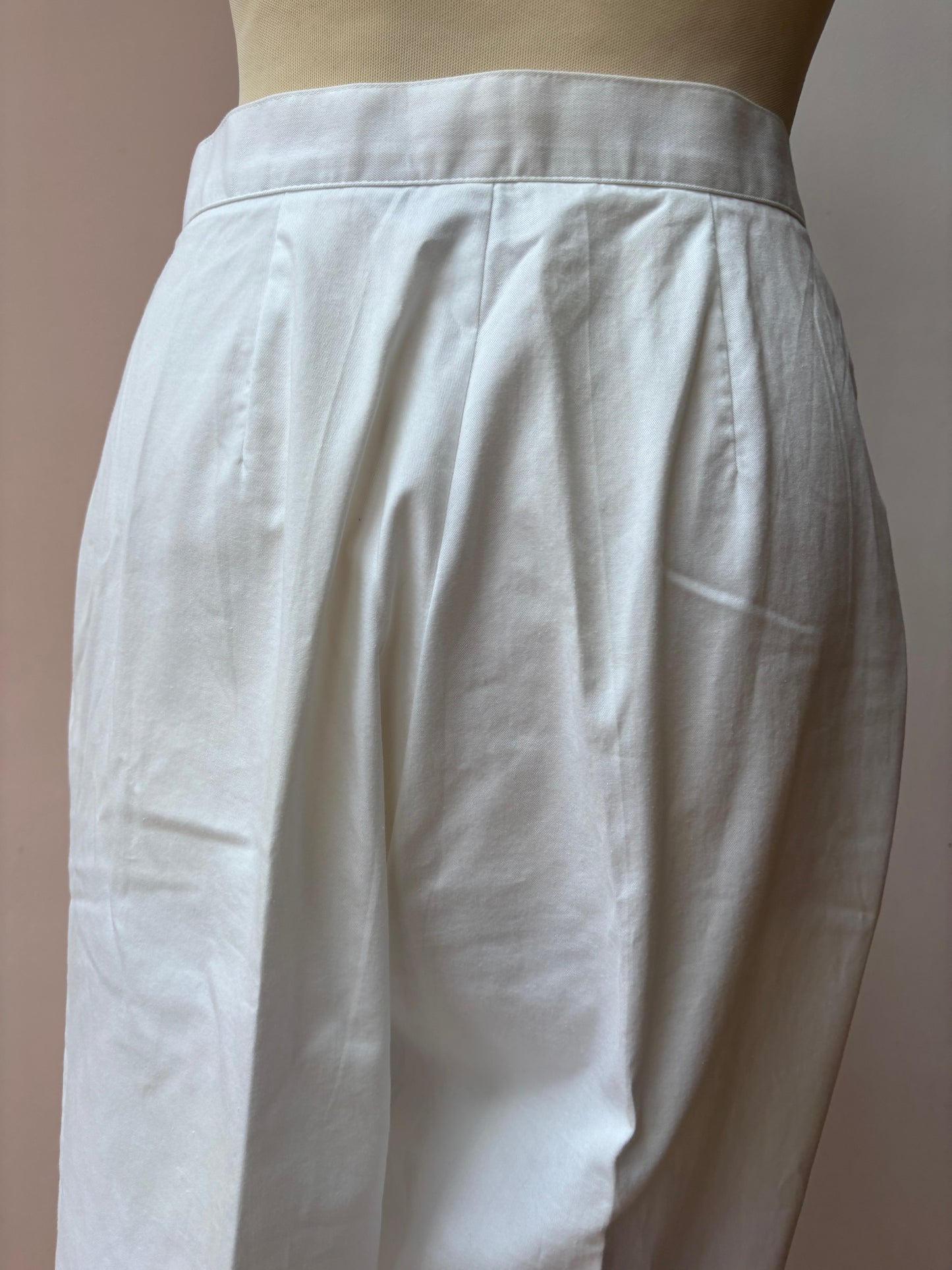 Vintage white 100% cotton trousers UK10