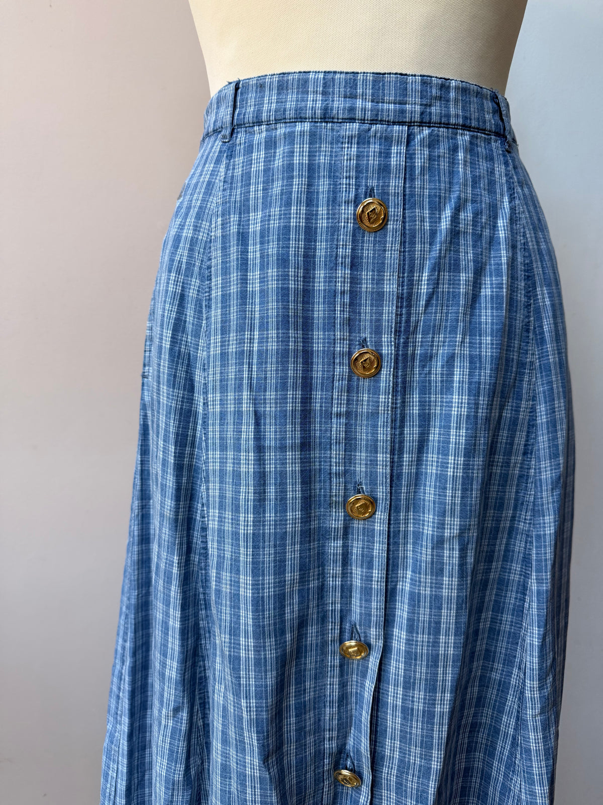 Vintage gold button front skirt size 10/12