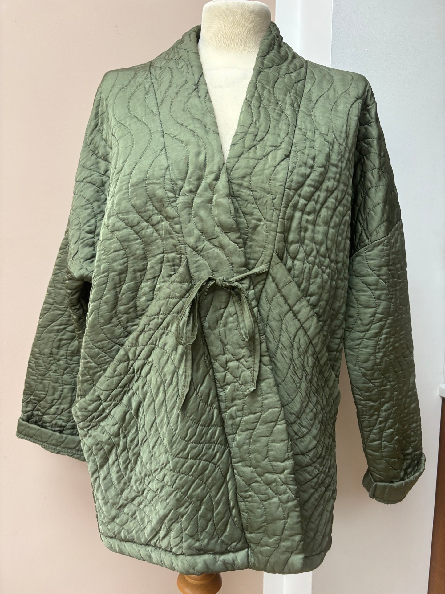 Vintage green quilted jacket size 8/12