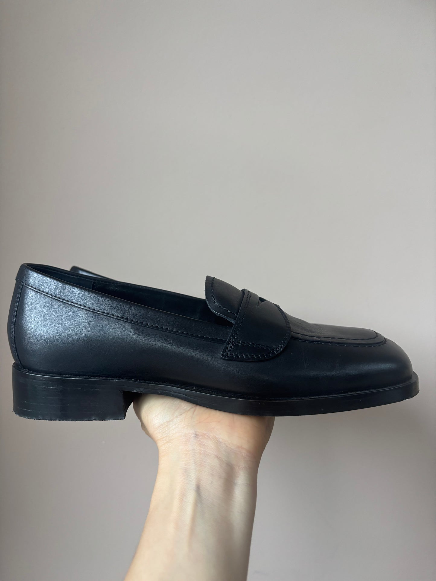Black leather brogues size 5.5