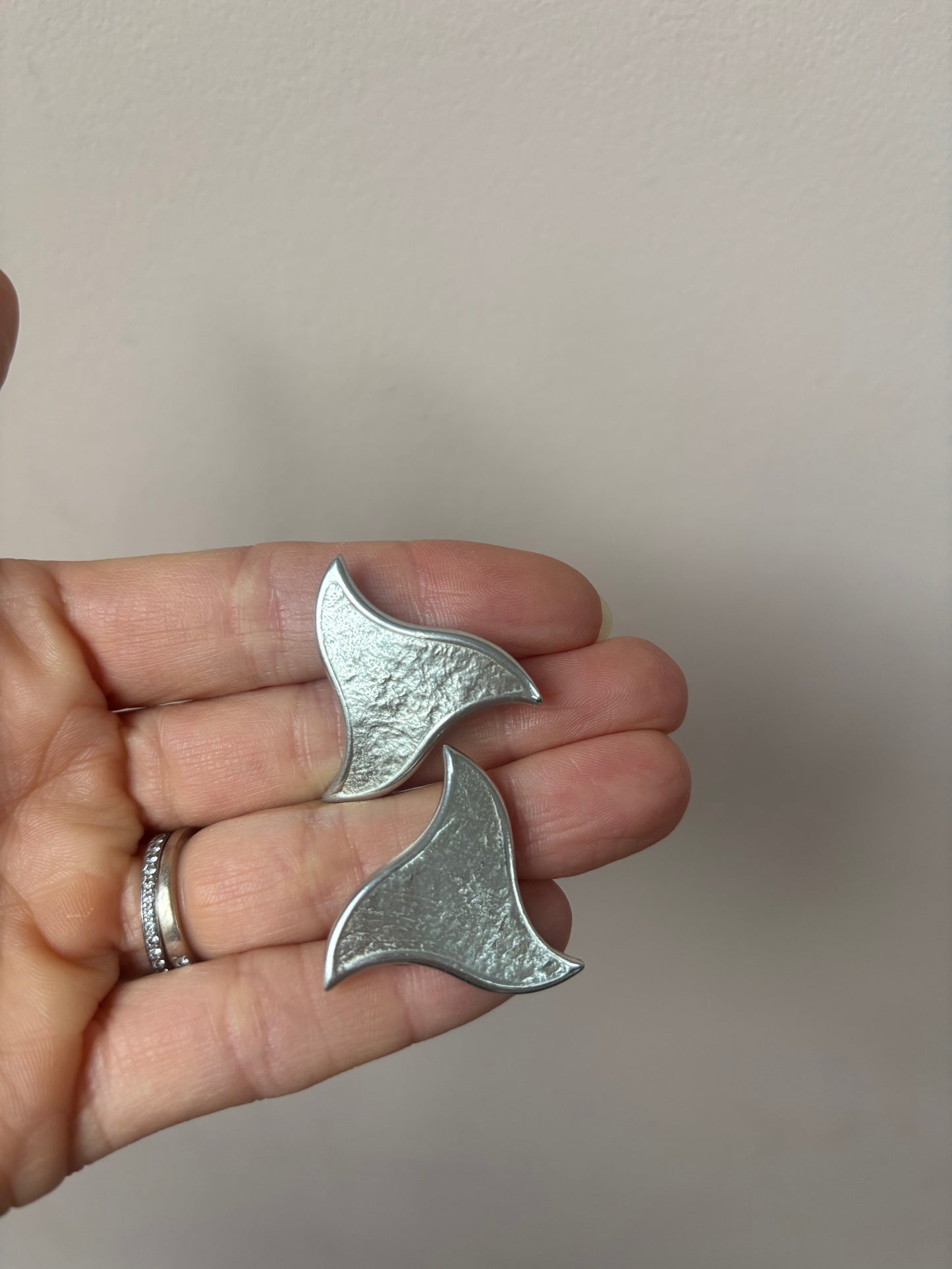 Silver triangle shaped earrings