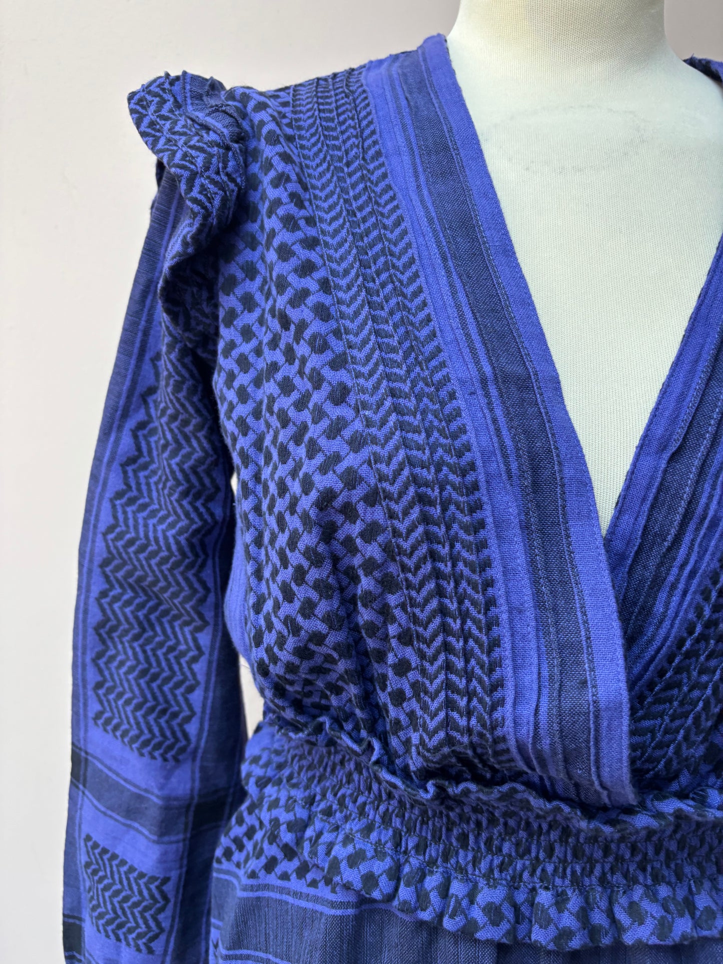 Cotton patterned crossover top size Small