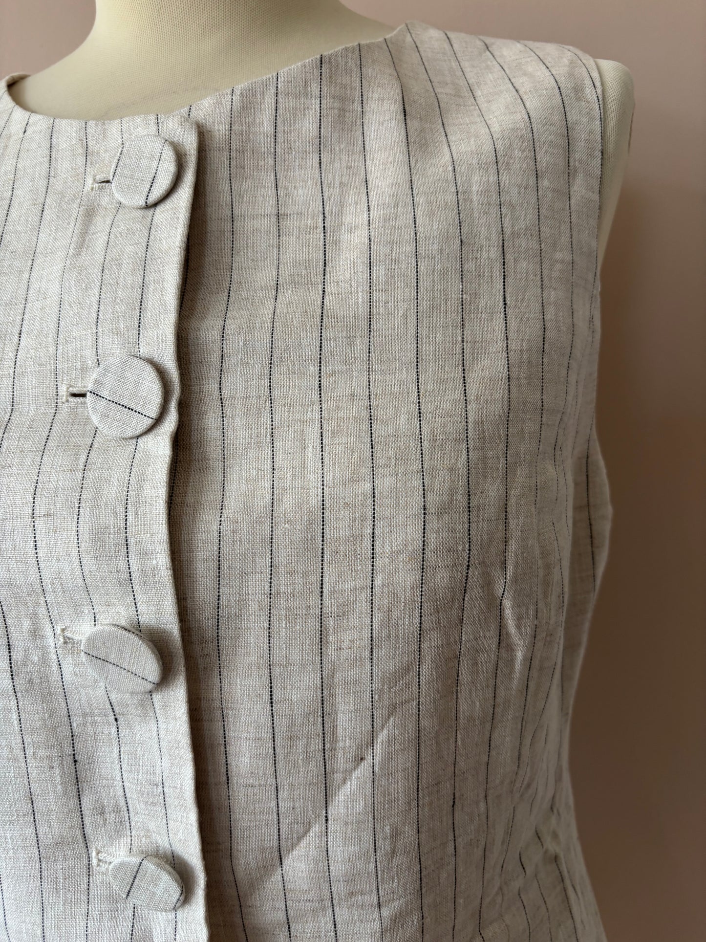 100% linen long waistcoat size 12 BNWT