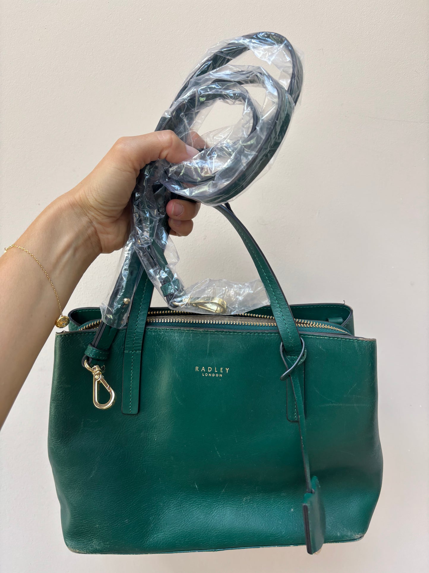 Green leather Radley bag
