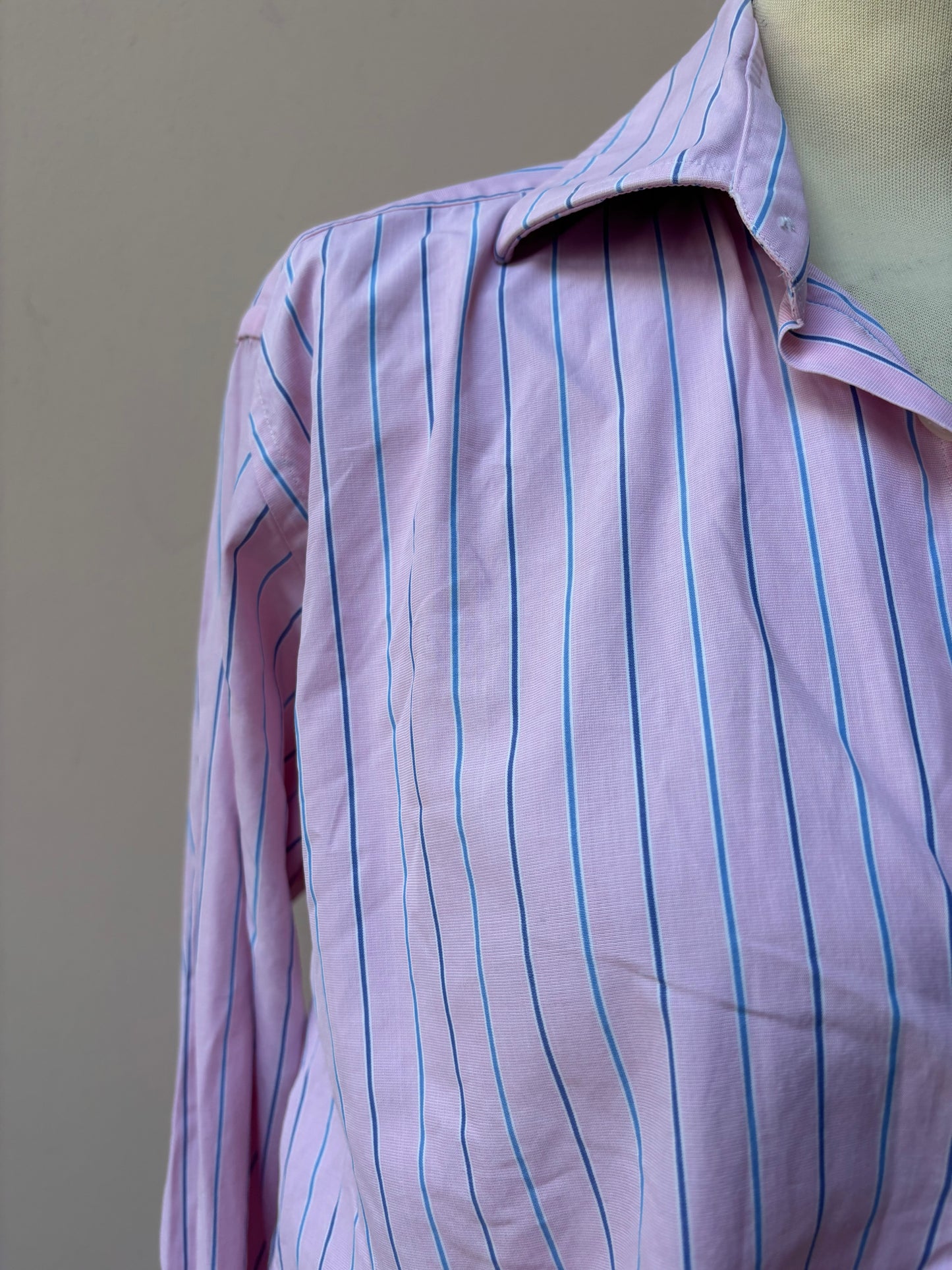 Pink striped 100% cotton shirt size 12