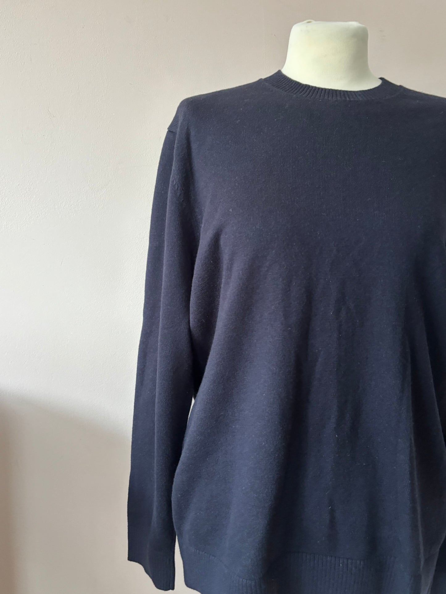 Navy cotton and wool mix jumper size Large