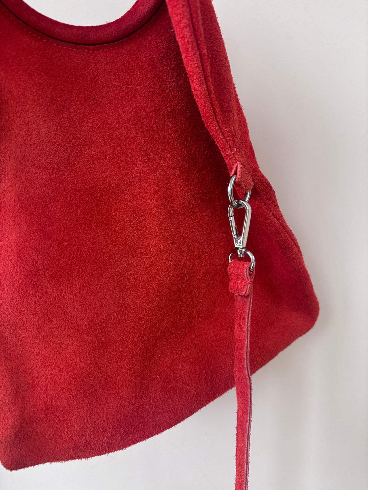 Red suede bag