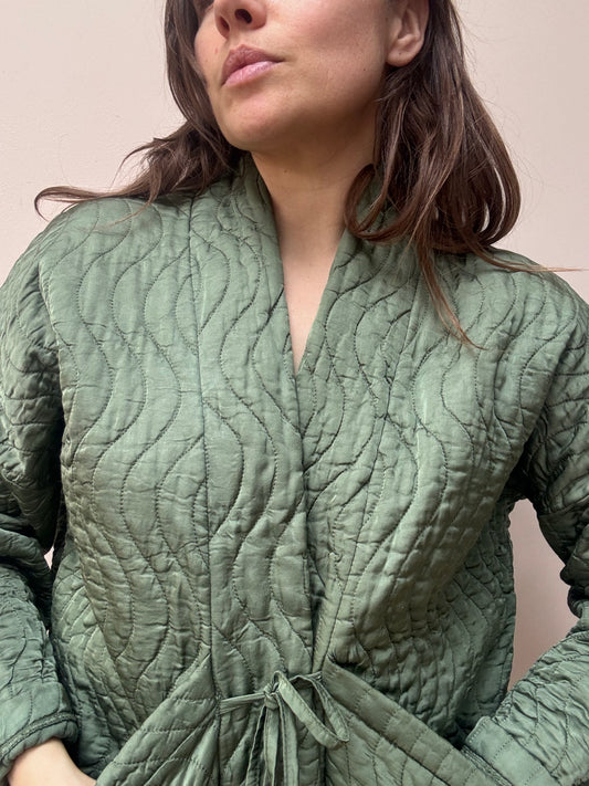 Vintage green quilted jacket size 8/12