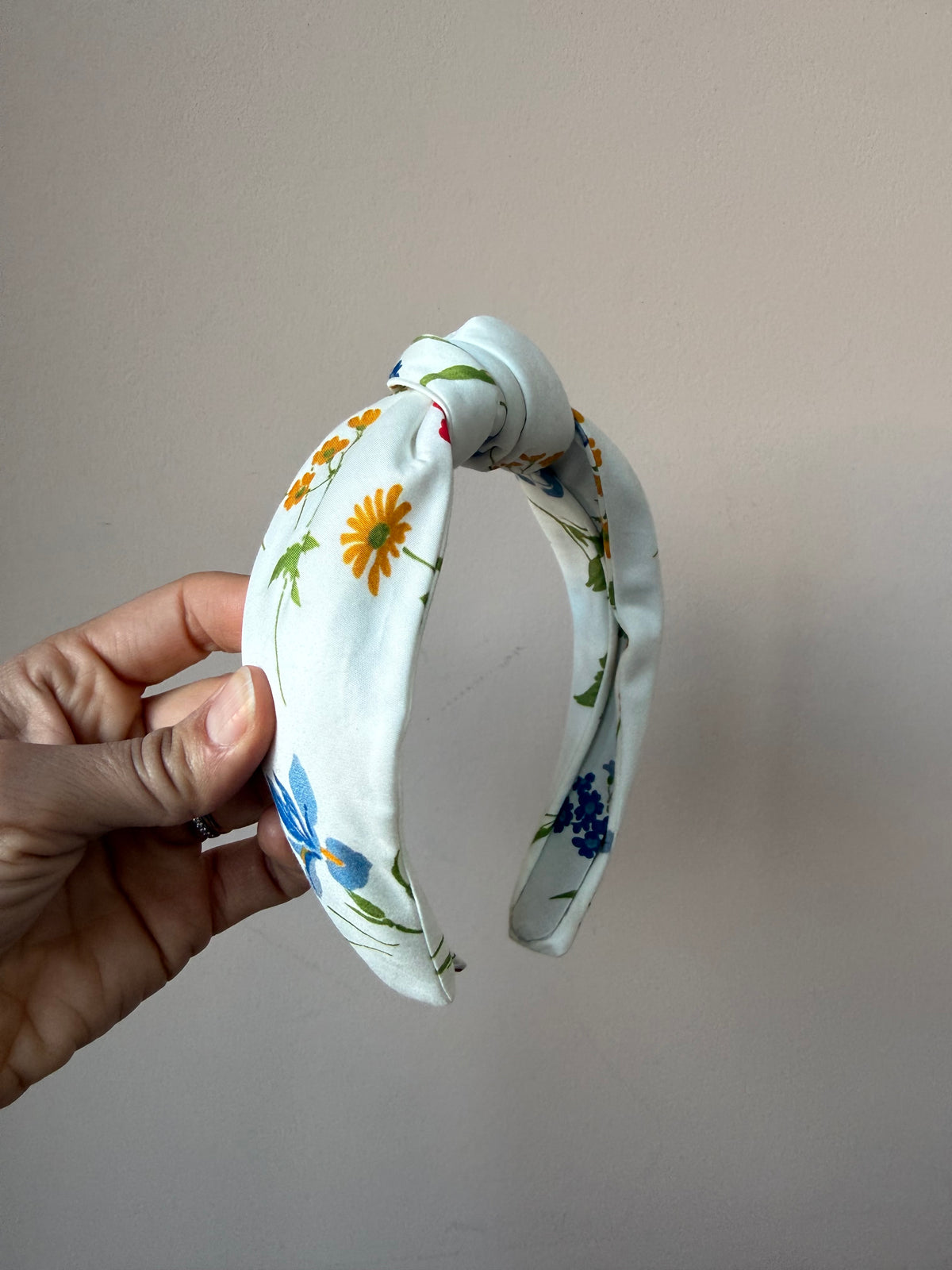 White floral headband