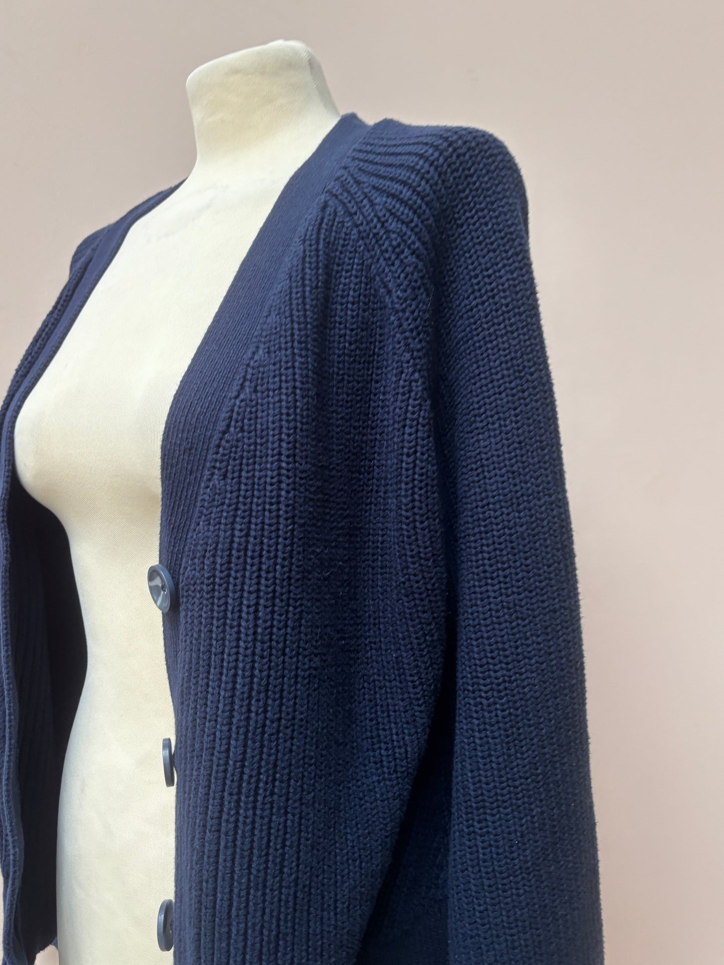 Navy 100% cotton cardigan size10/12