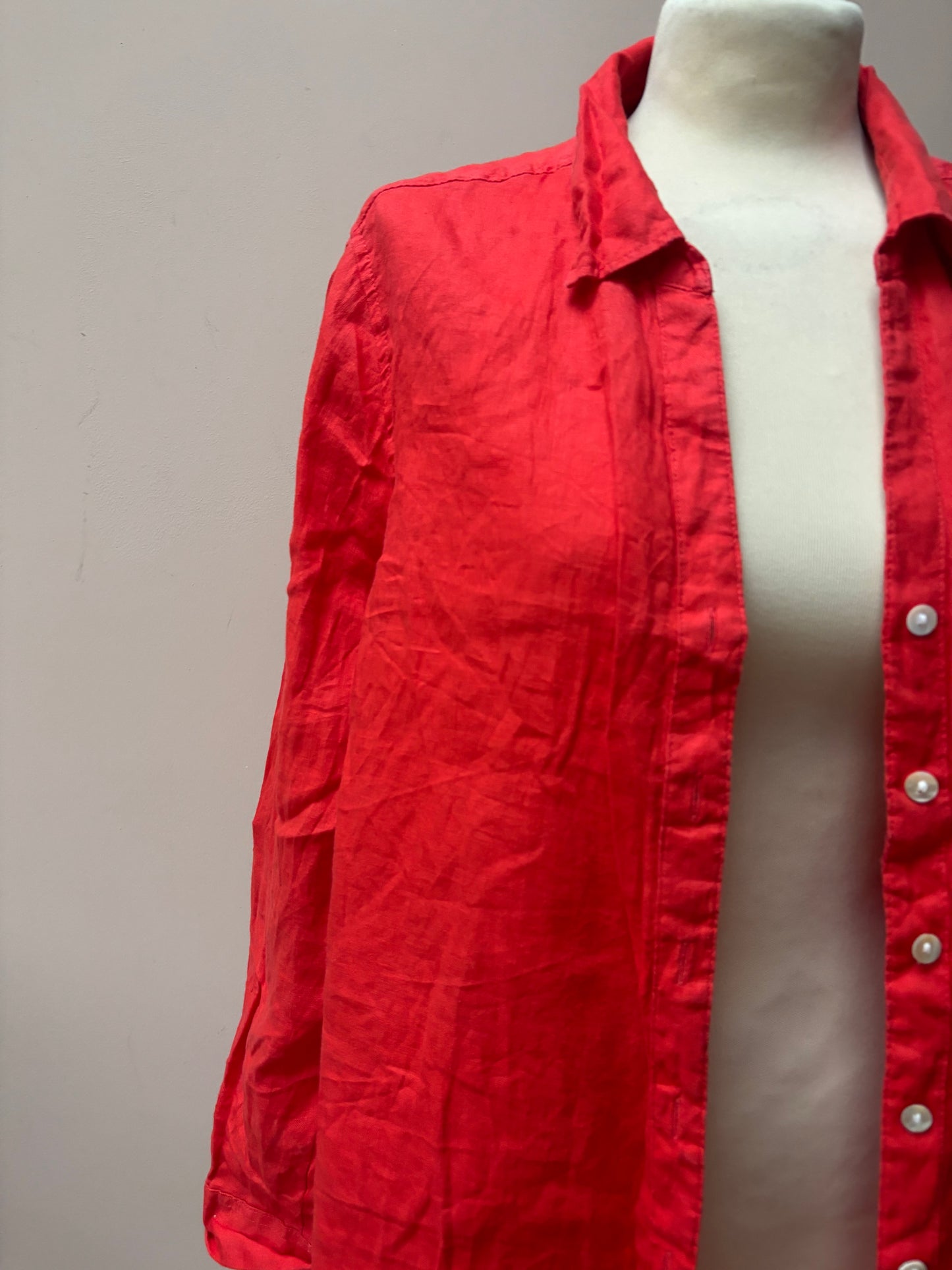 Linen orange red shirt size 12-16