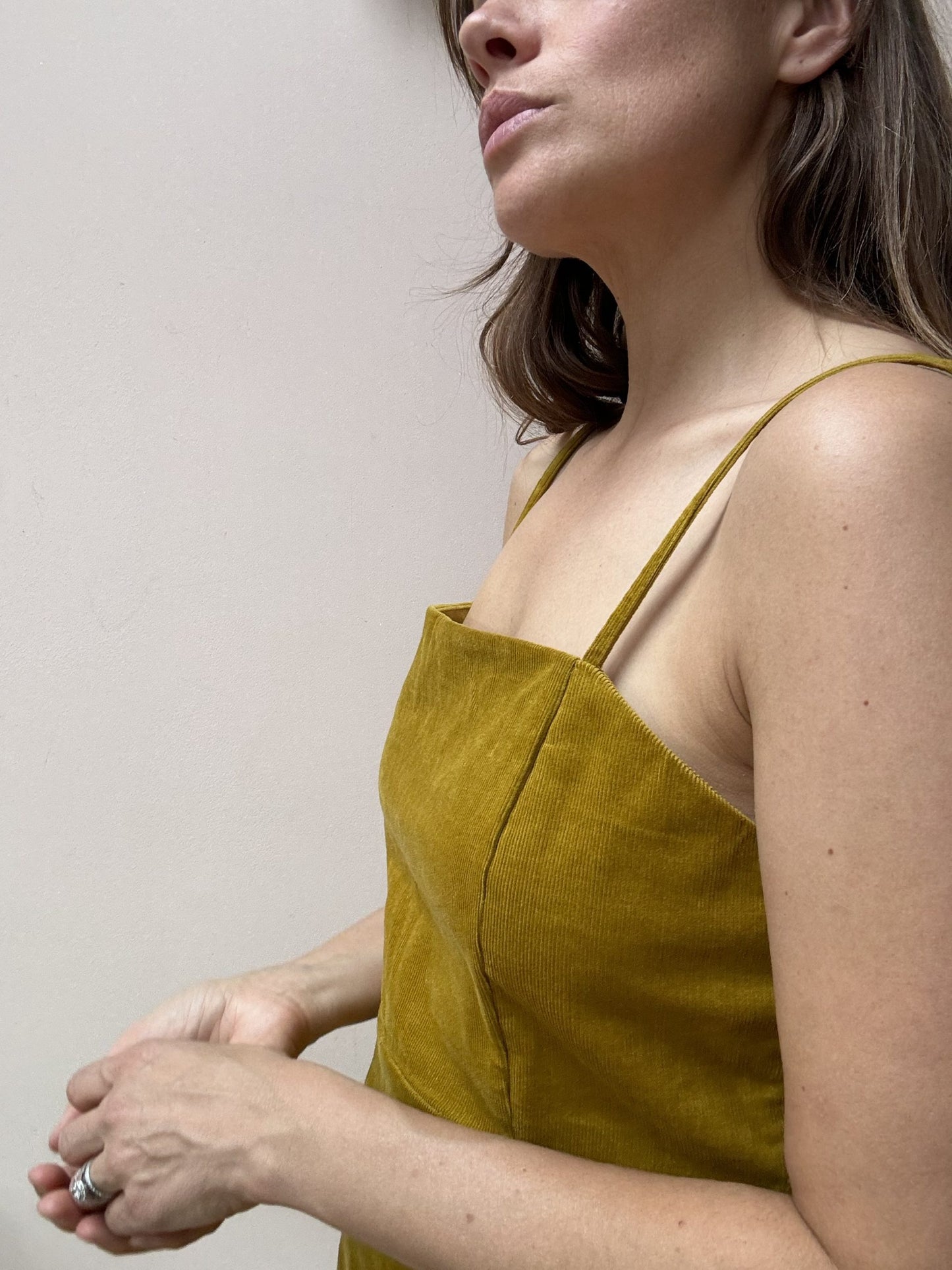 Mustard cord dress size 14