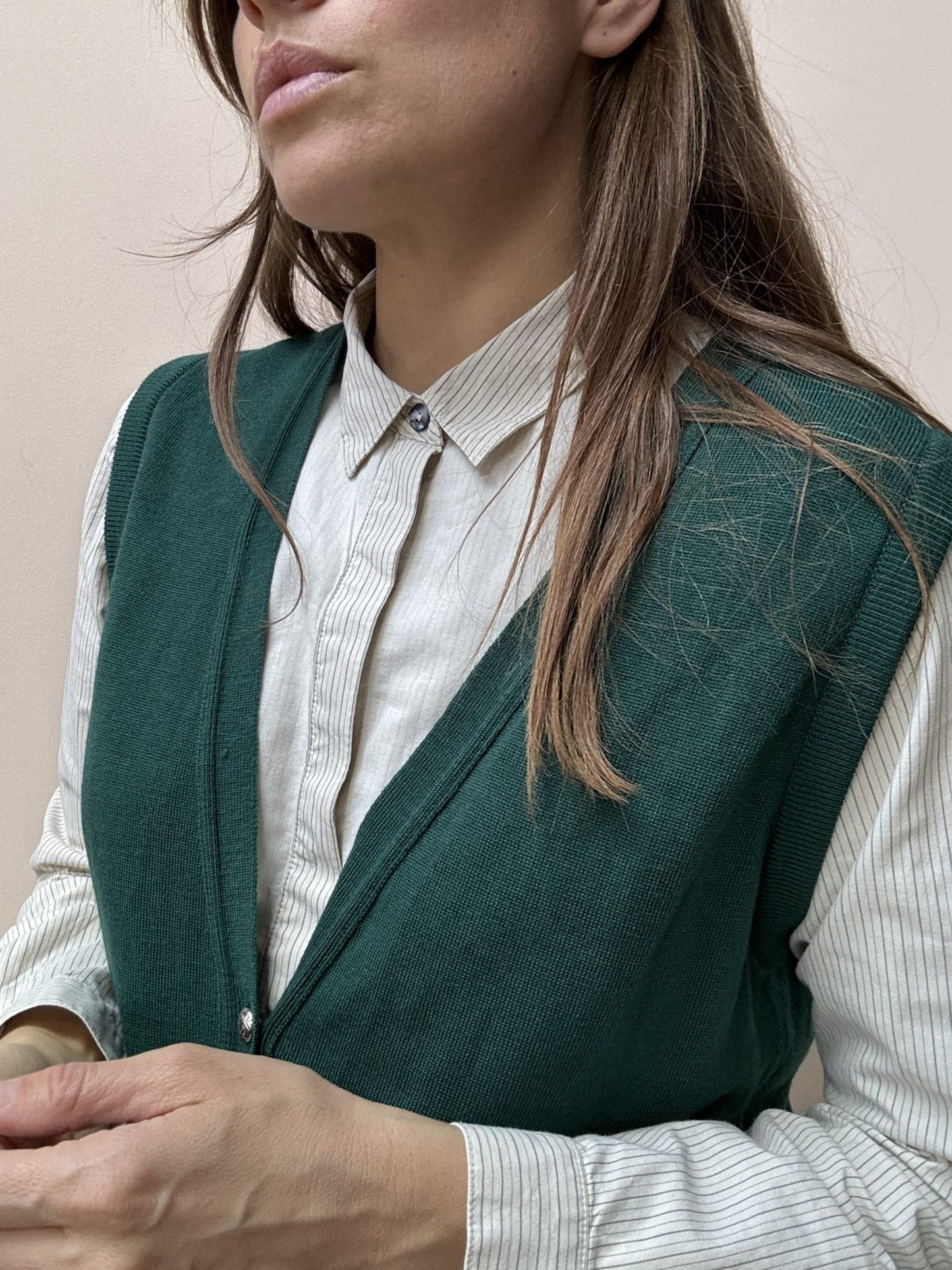 Vintage green pure merino vest size 10/12