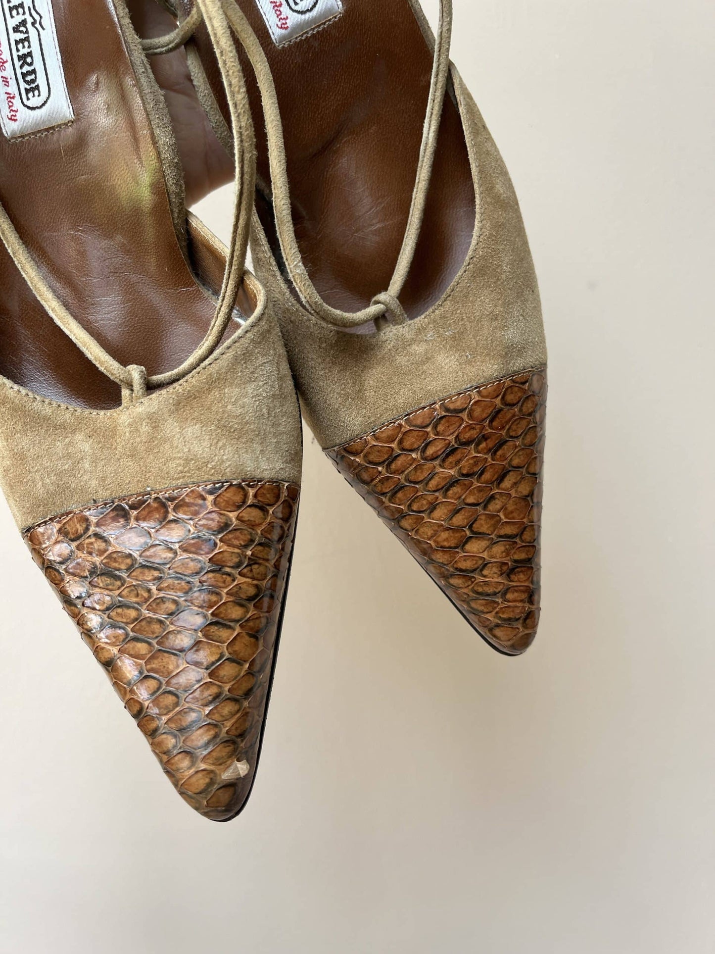 Leather sling back heels size uk5