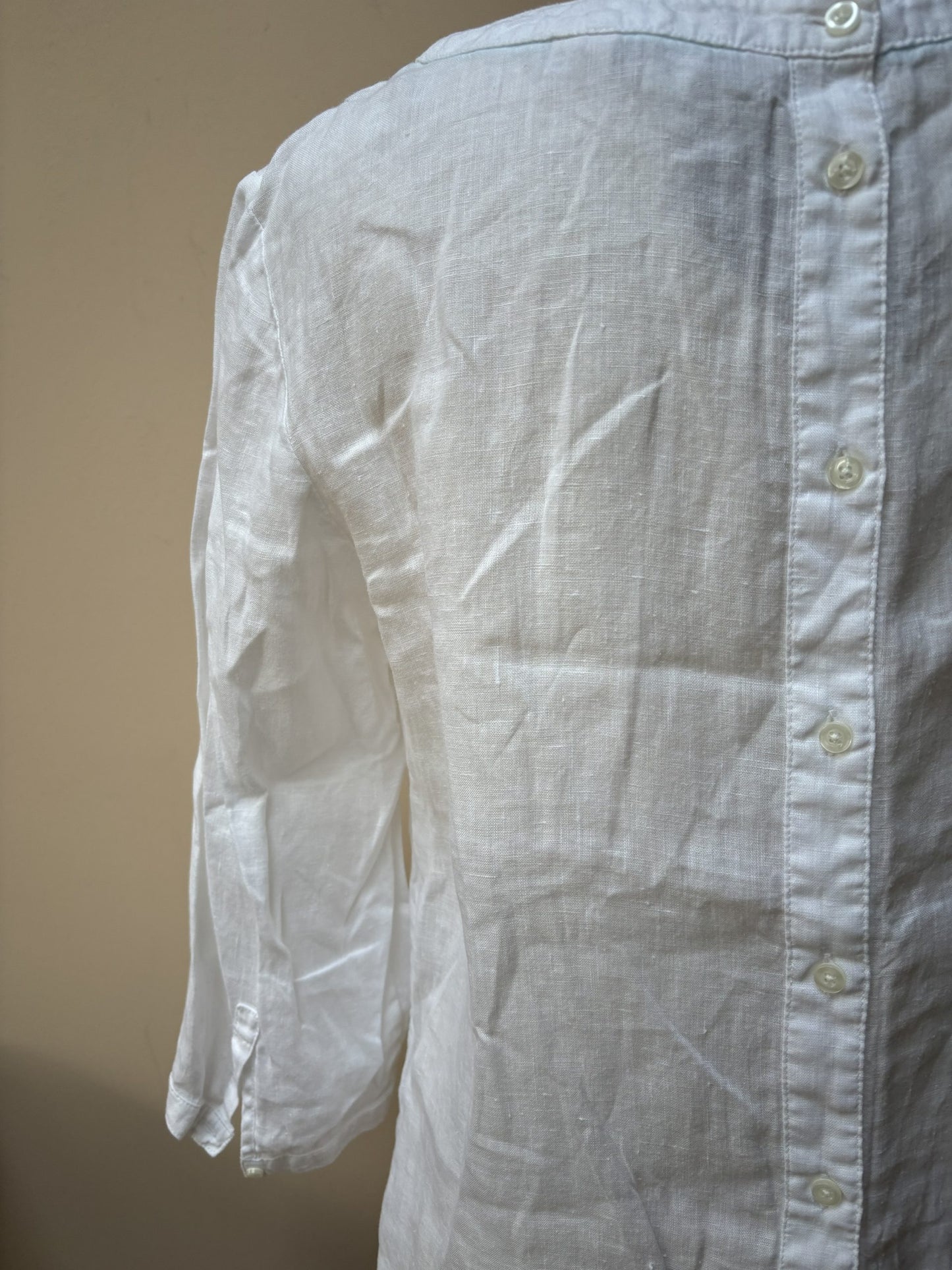 White linen top size 12