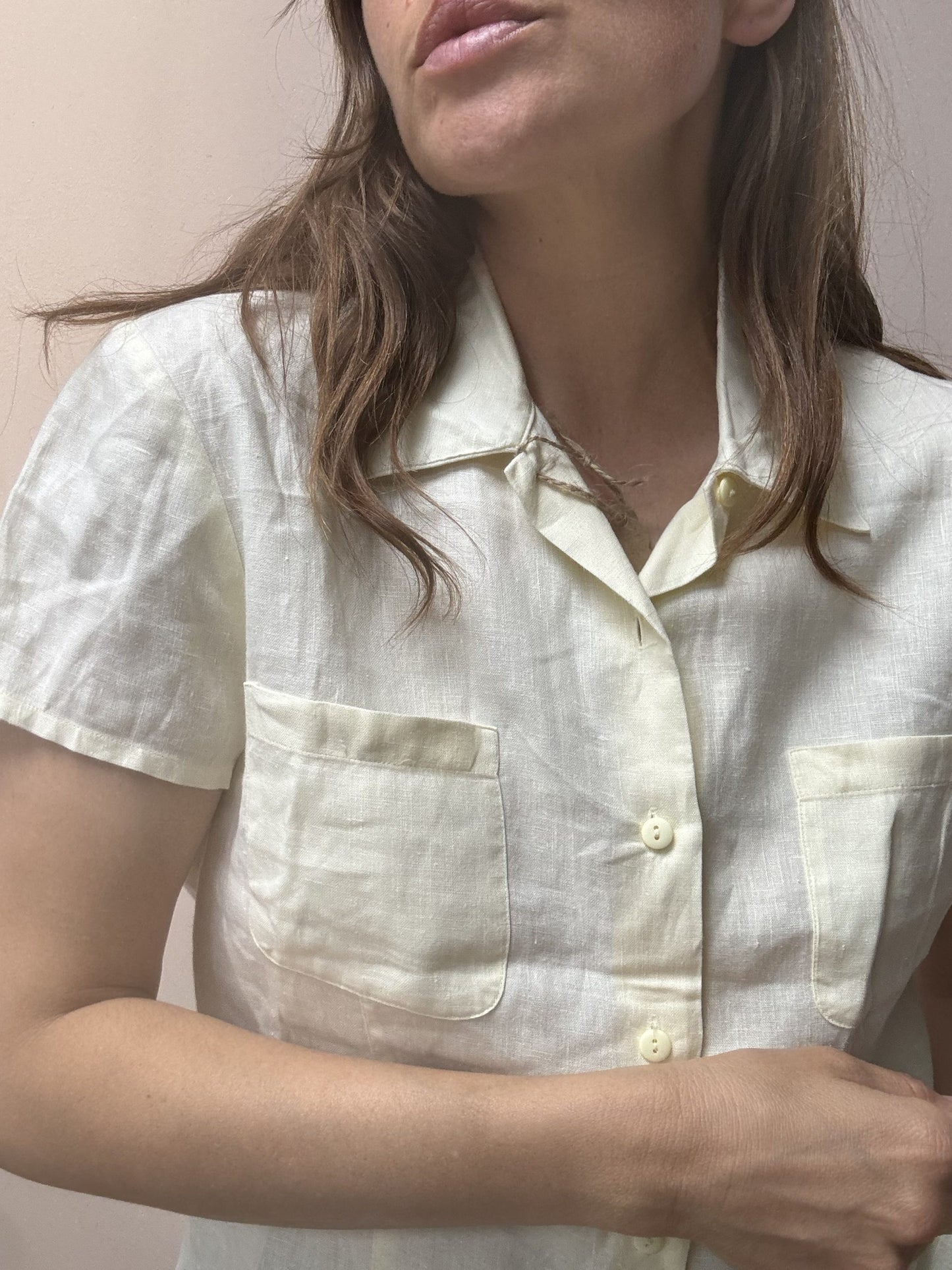 Cream linen top size 8/10