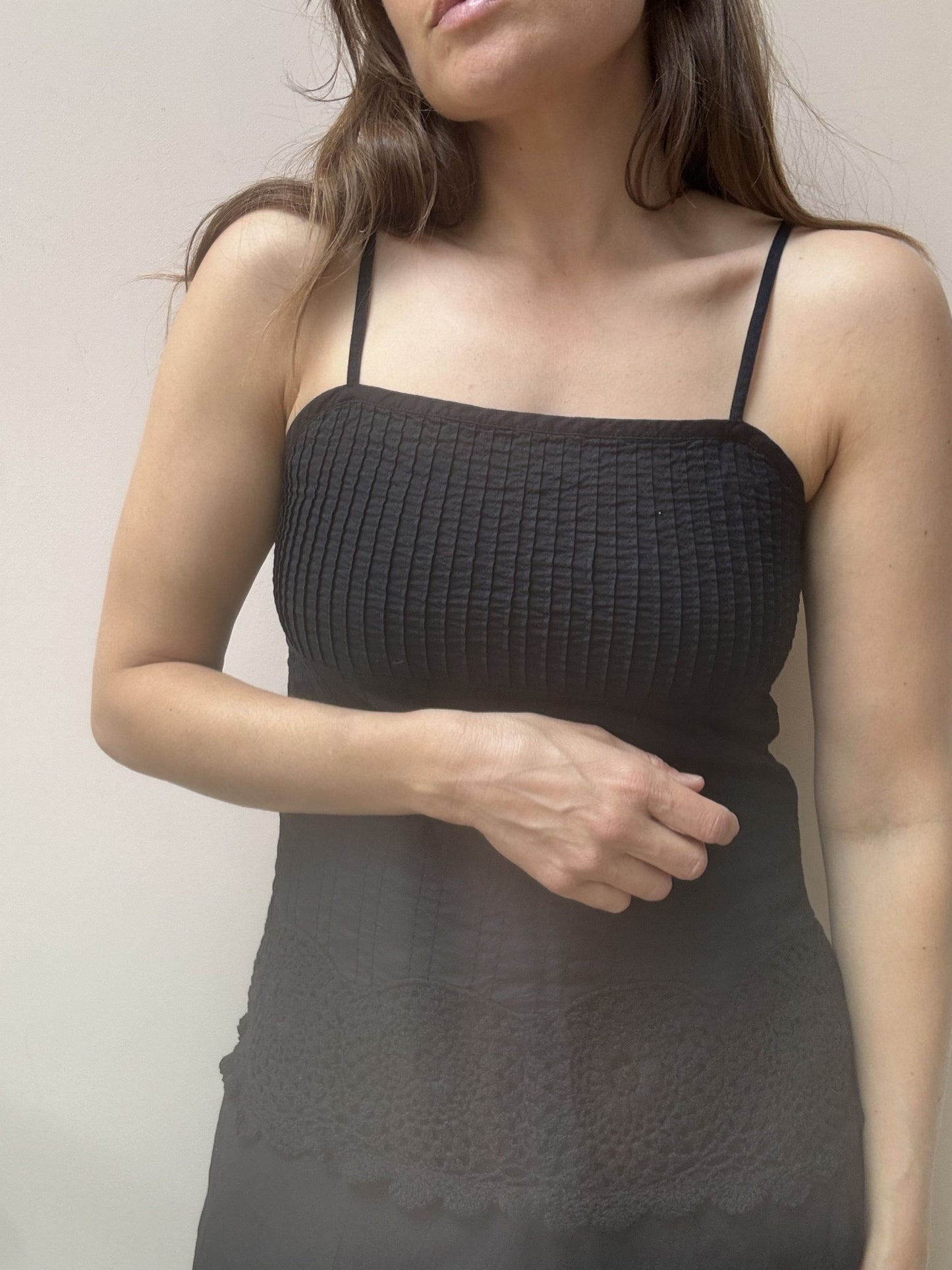 Vintage black dress 100% cotton size 10/12