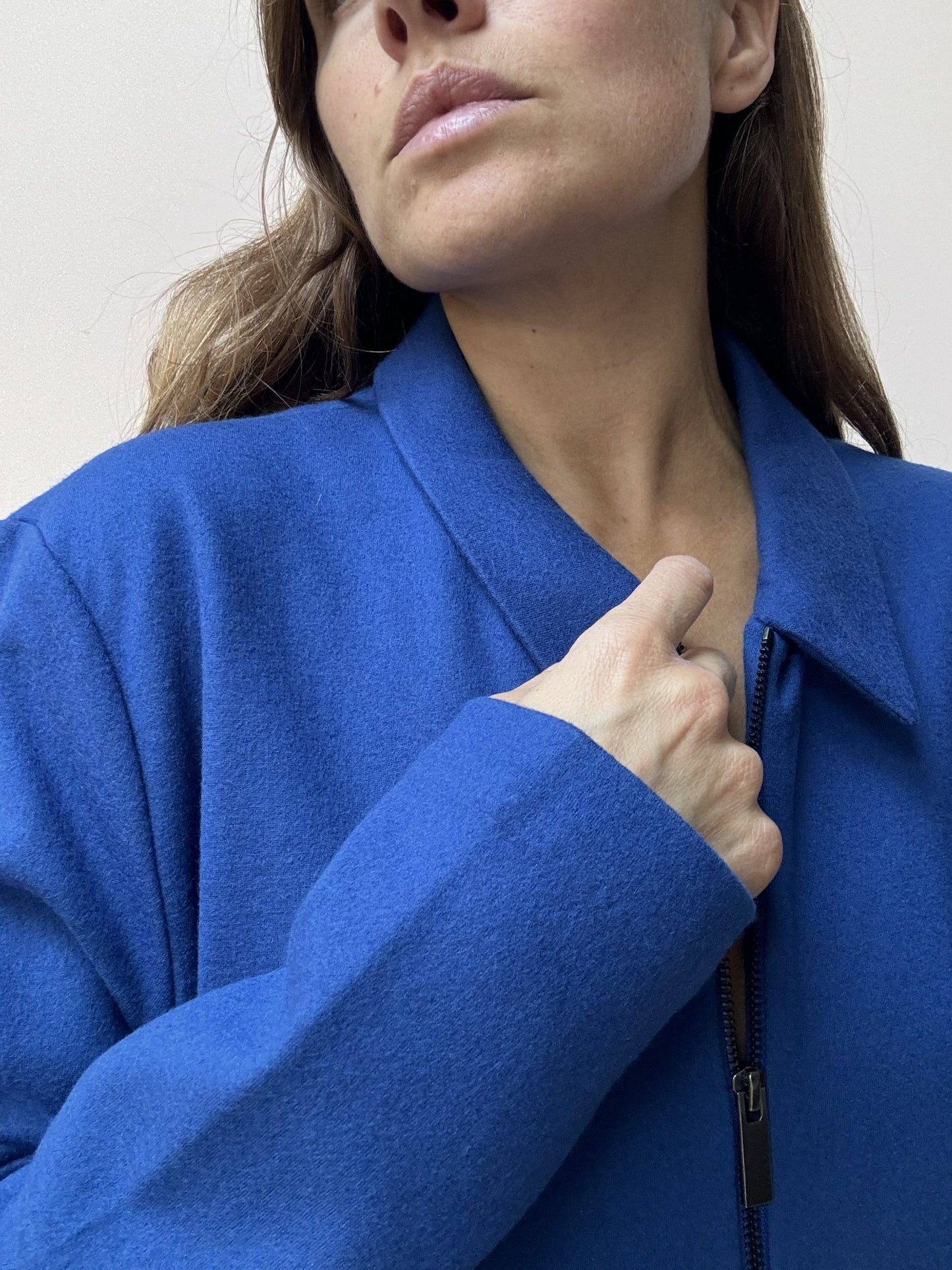 COS blue wool mix jacket size XL