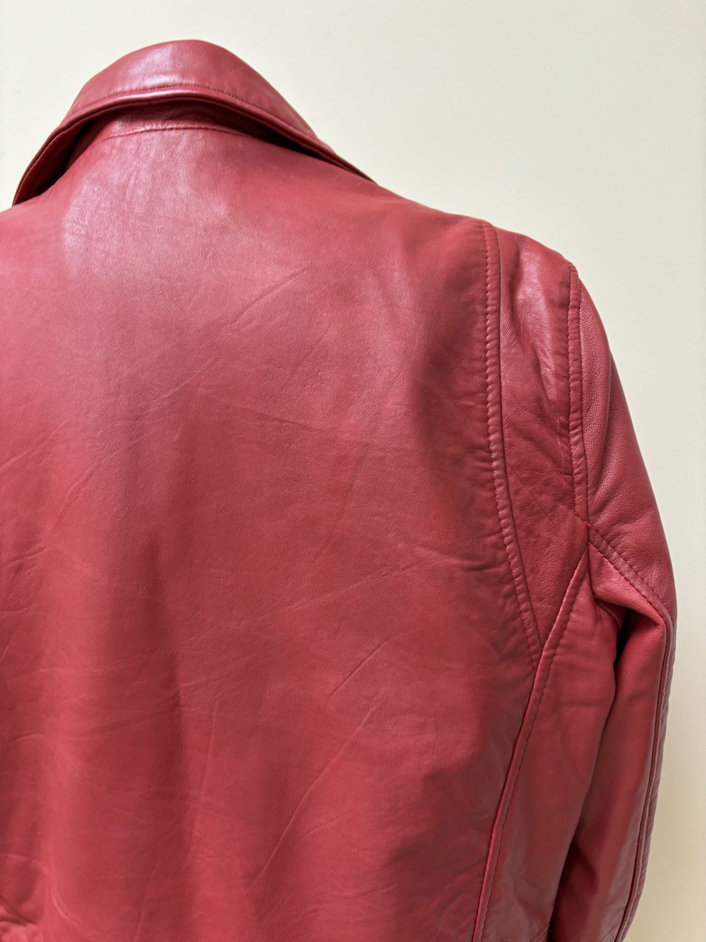 Red leather jacket size 12