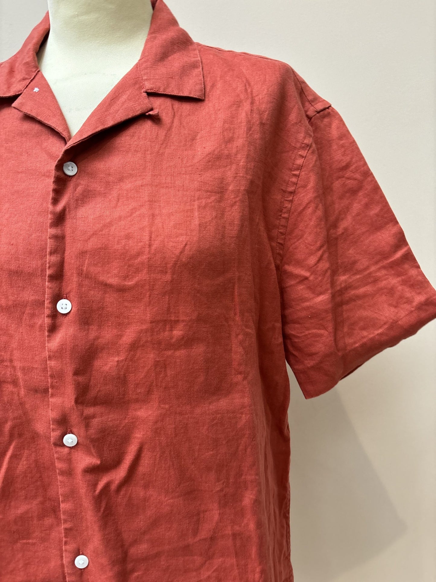 Rust linen shirt size M