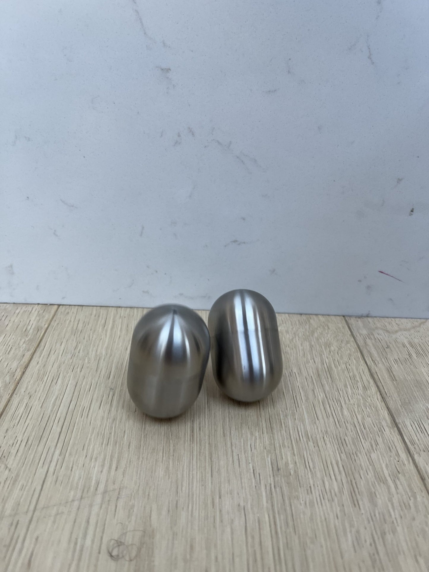Philippi brushed stainless steel salt and pepper shakers