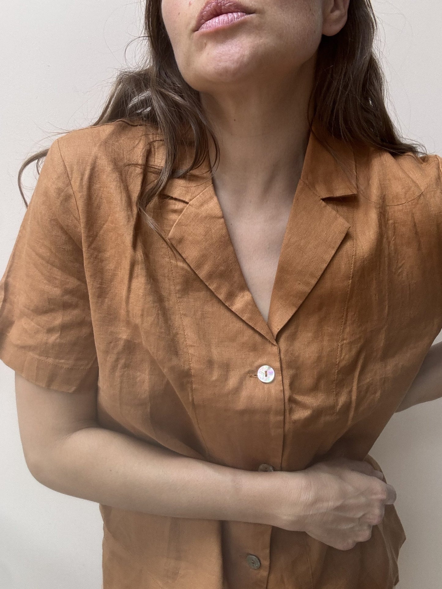 Rust linen shirt size M BNWT