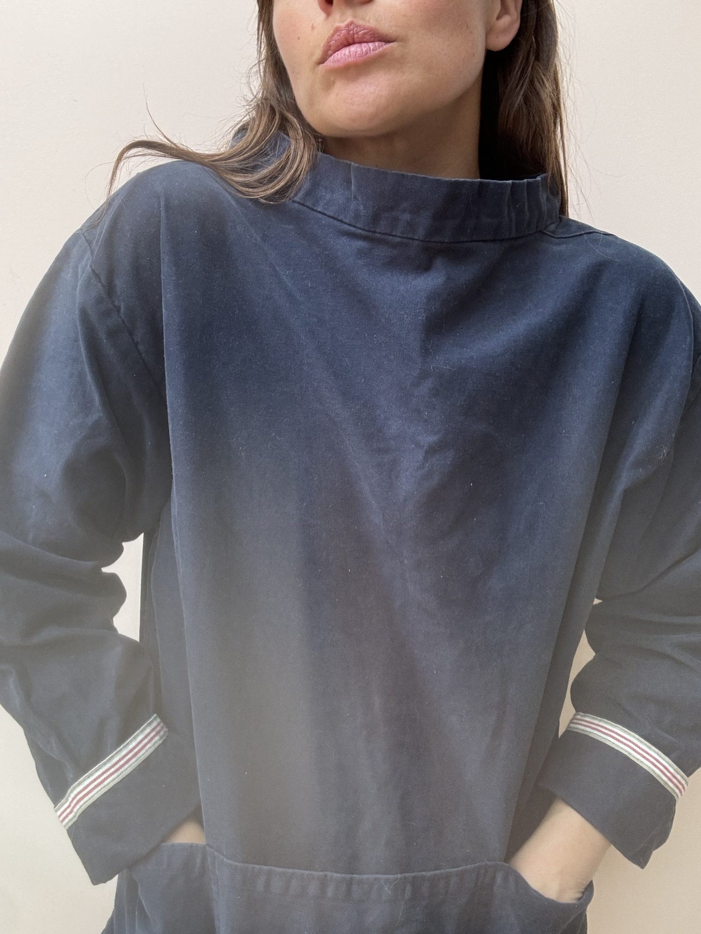 Navy cotton Cornishwear smock one size