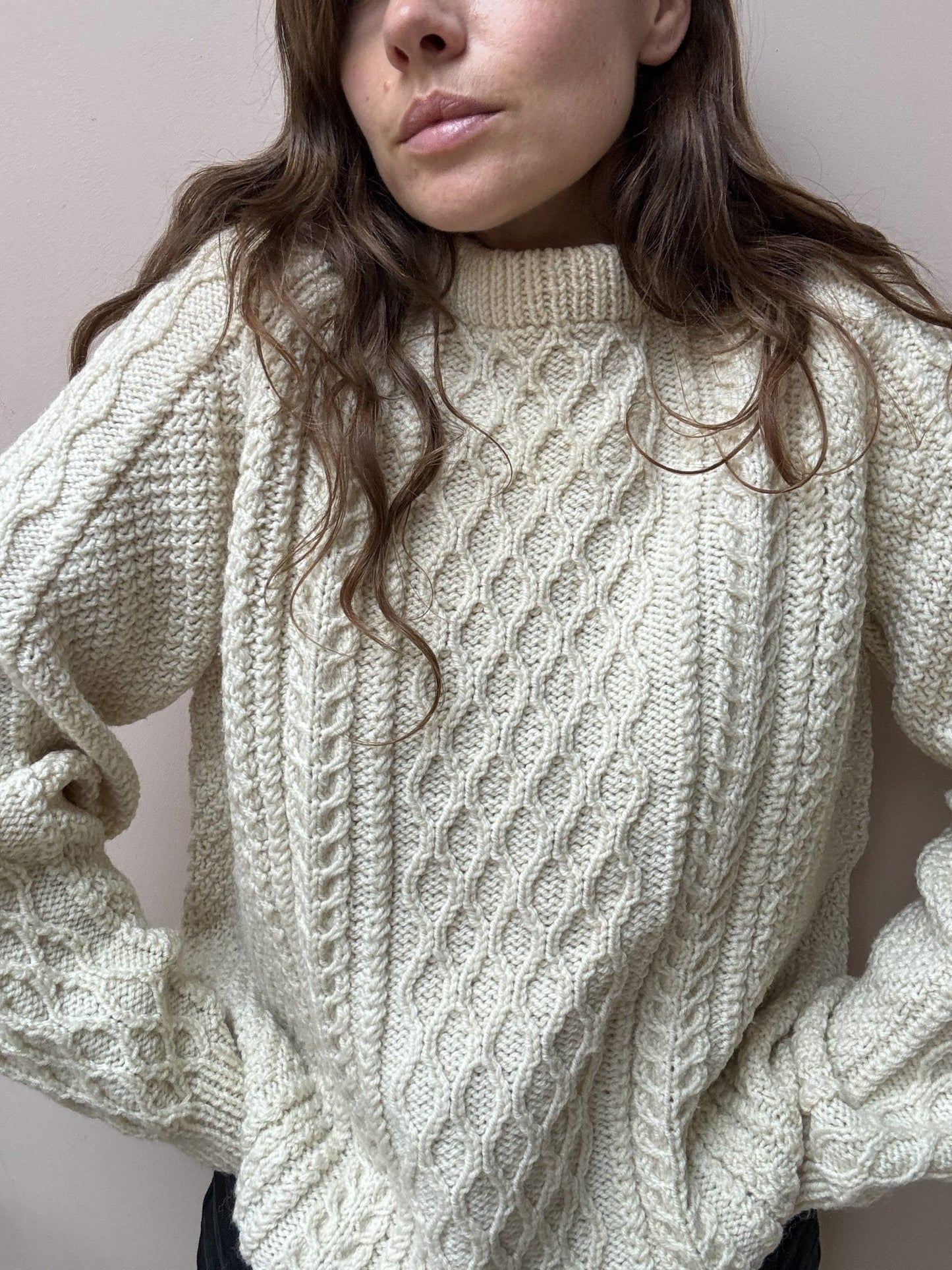 Vintage cream wool jumper size 12-16