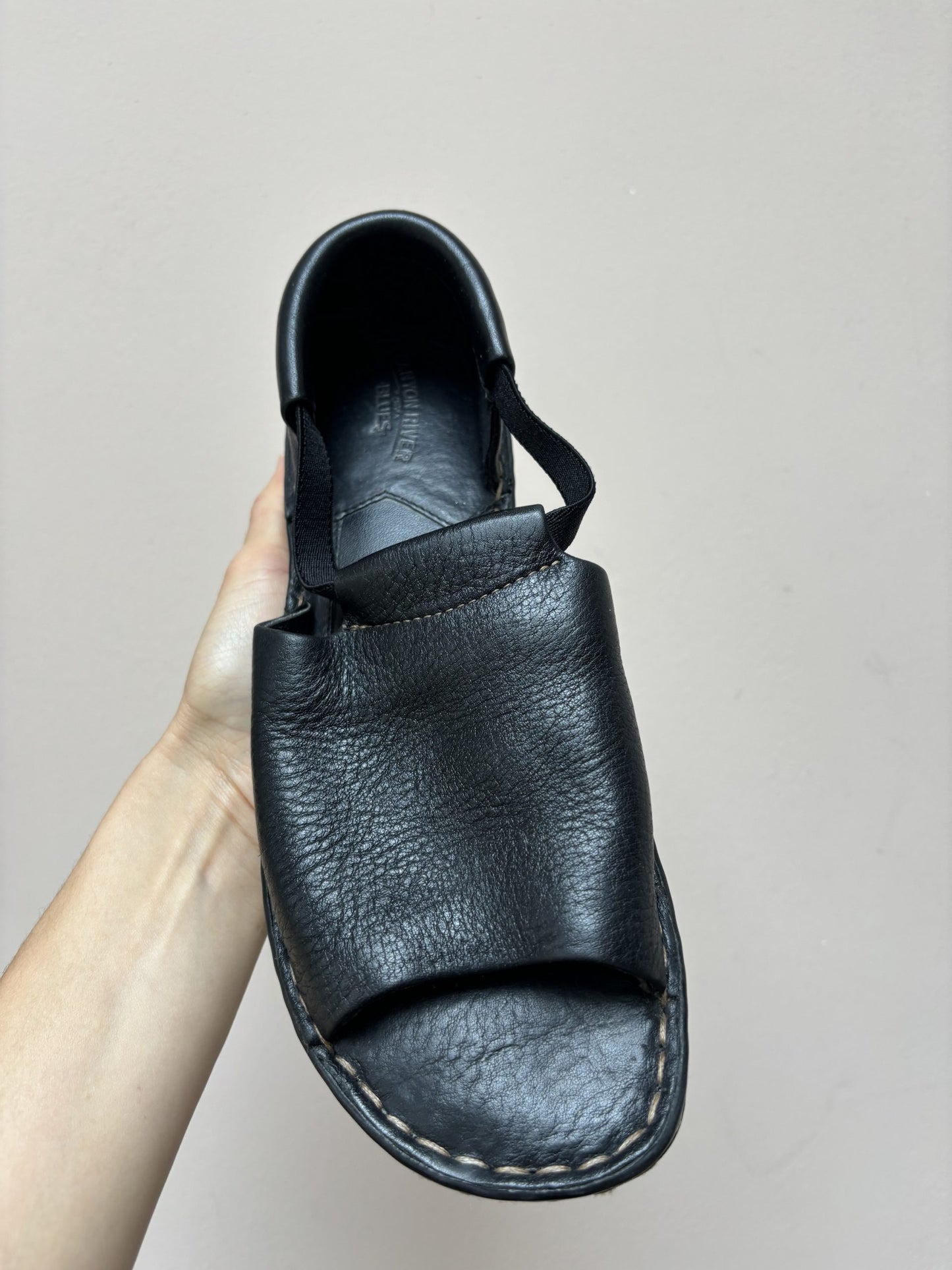 Black leather shoes size UK5