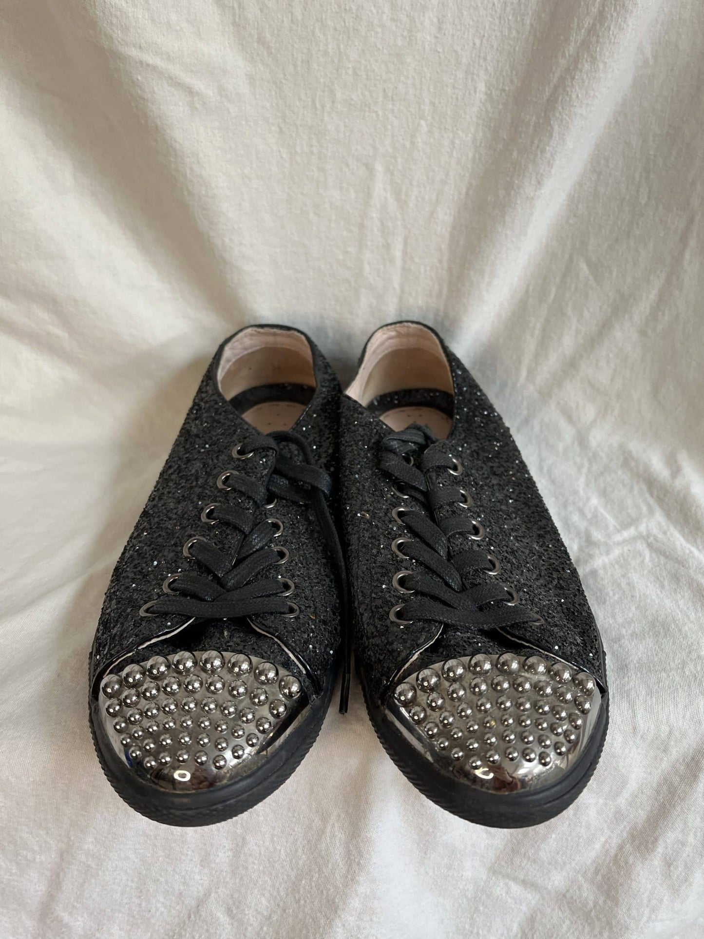 Miu Miu glitter stud shoes size UK4