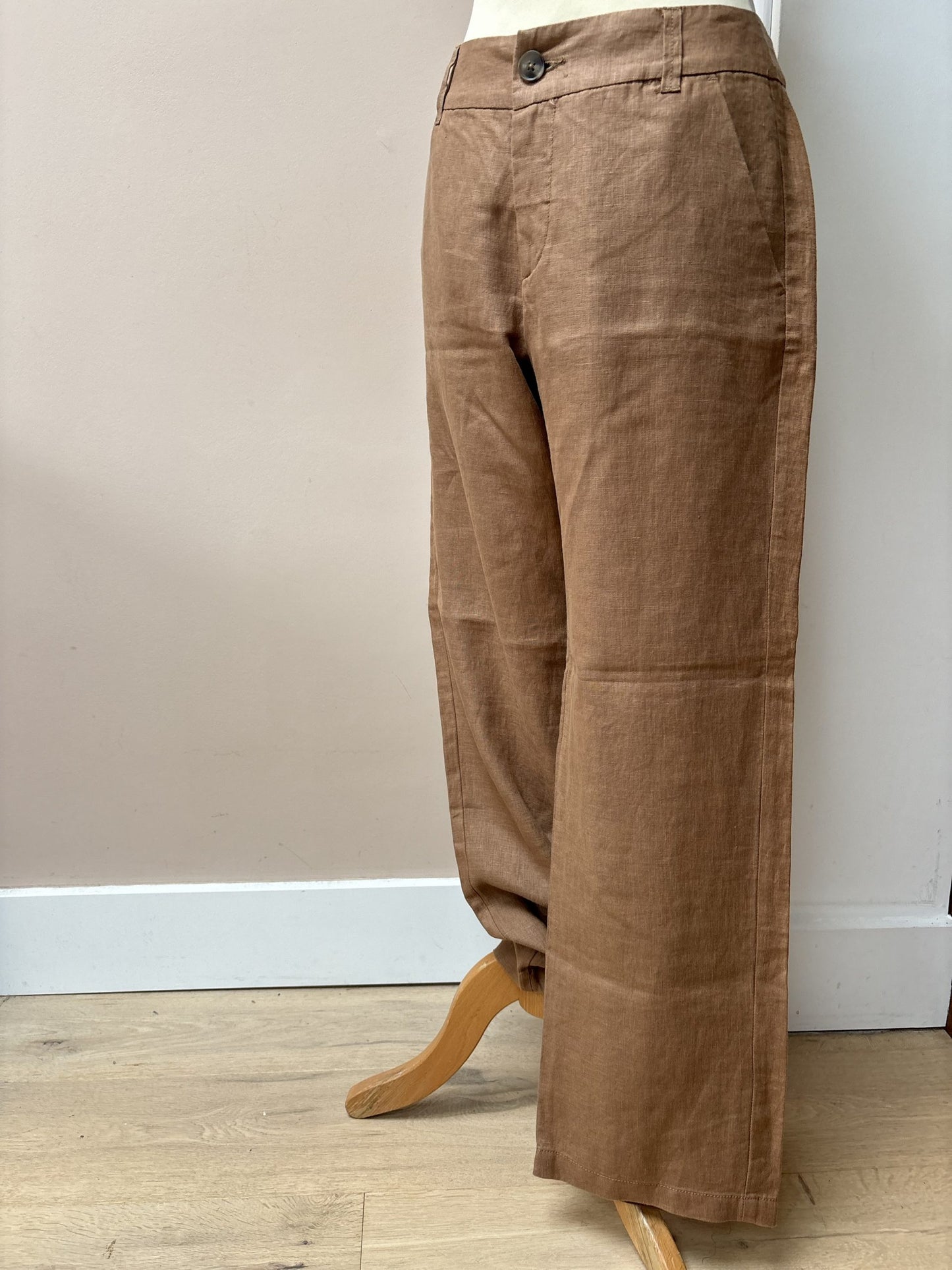 Brown linen trousers size 12