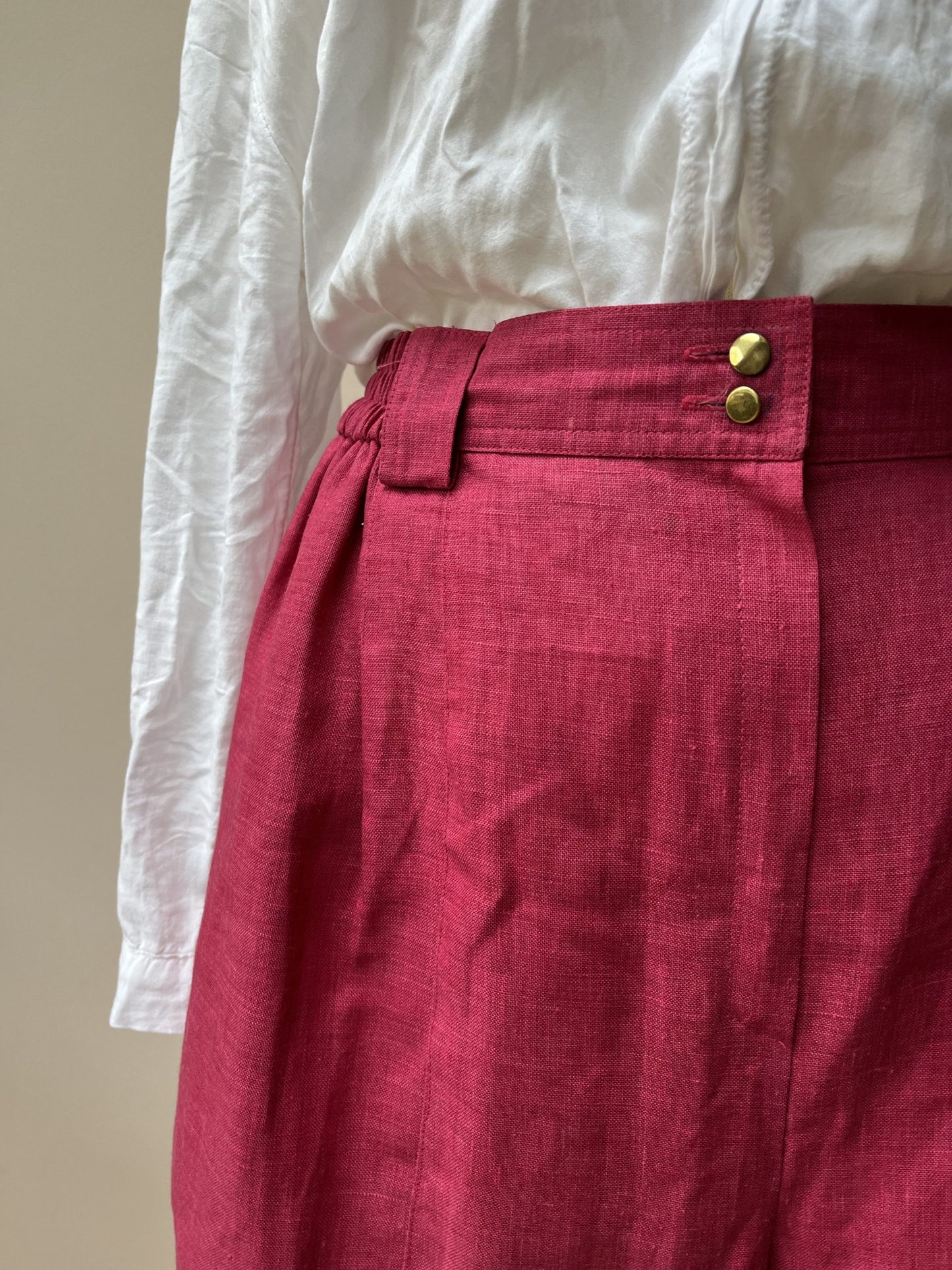 Hot pink linen mix culottes size 10/12