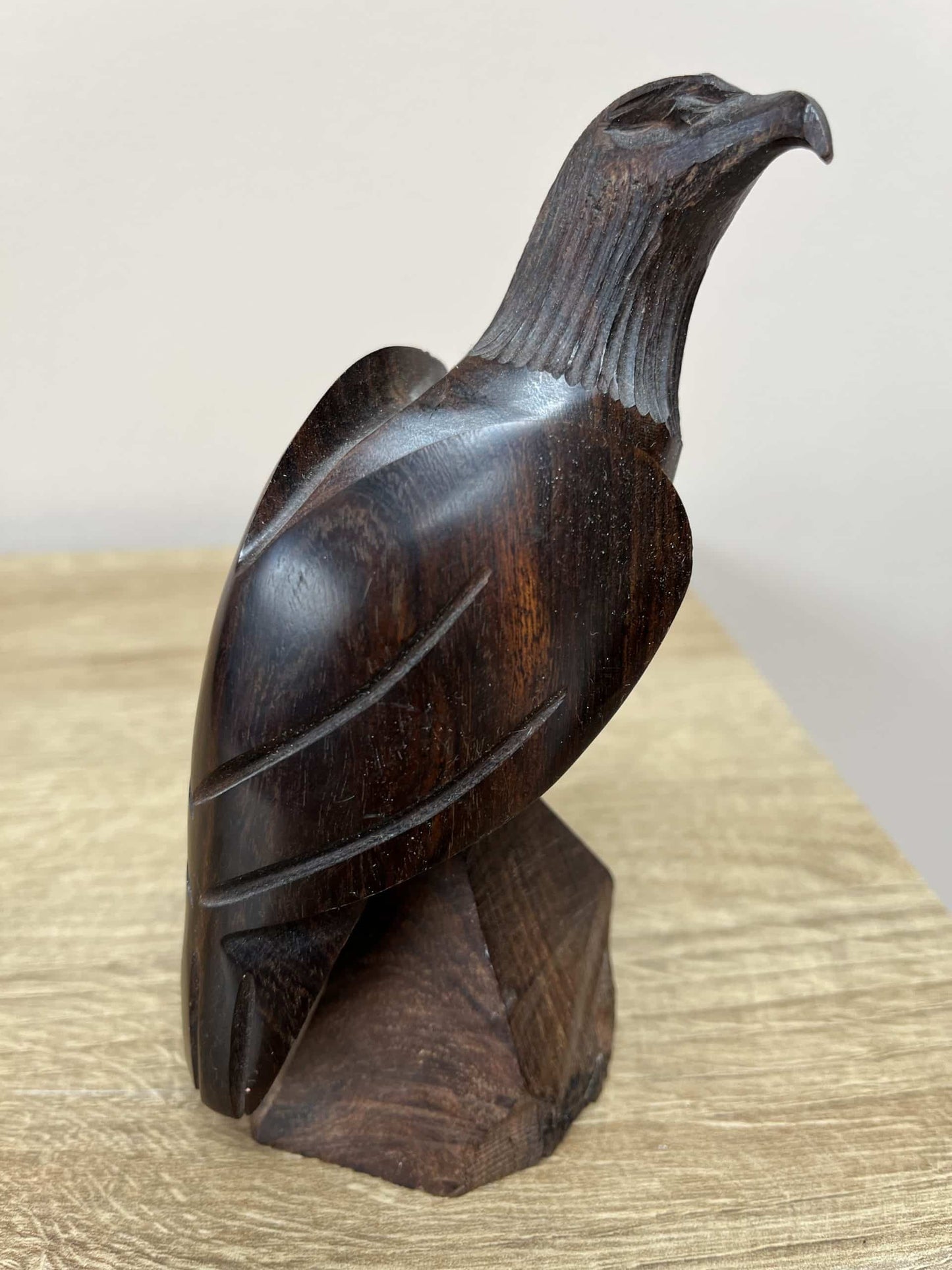 Dark wood carved eagle