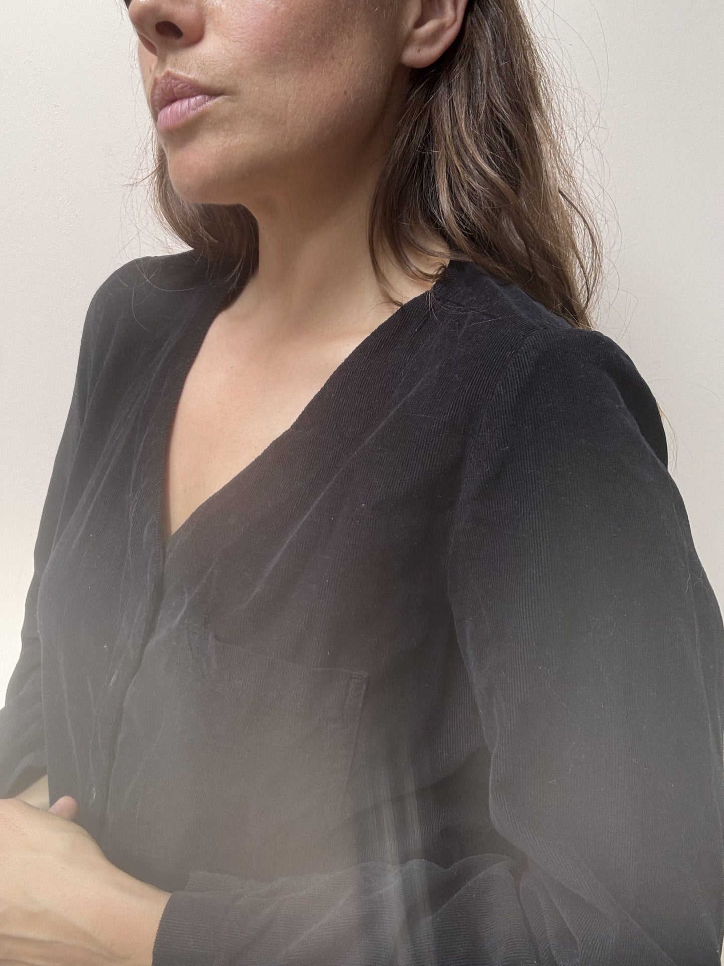 Black needlecord jumpsuit size S