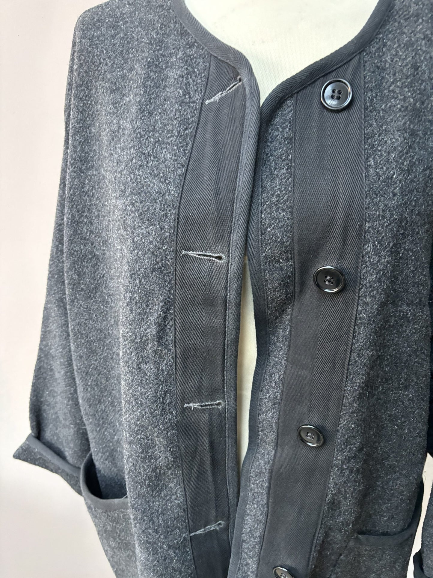 Wool alpaca mohair mix charcoal grey jacket size Medium