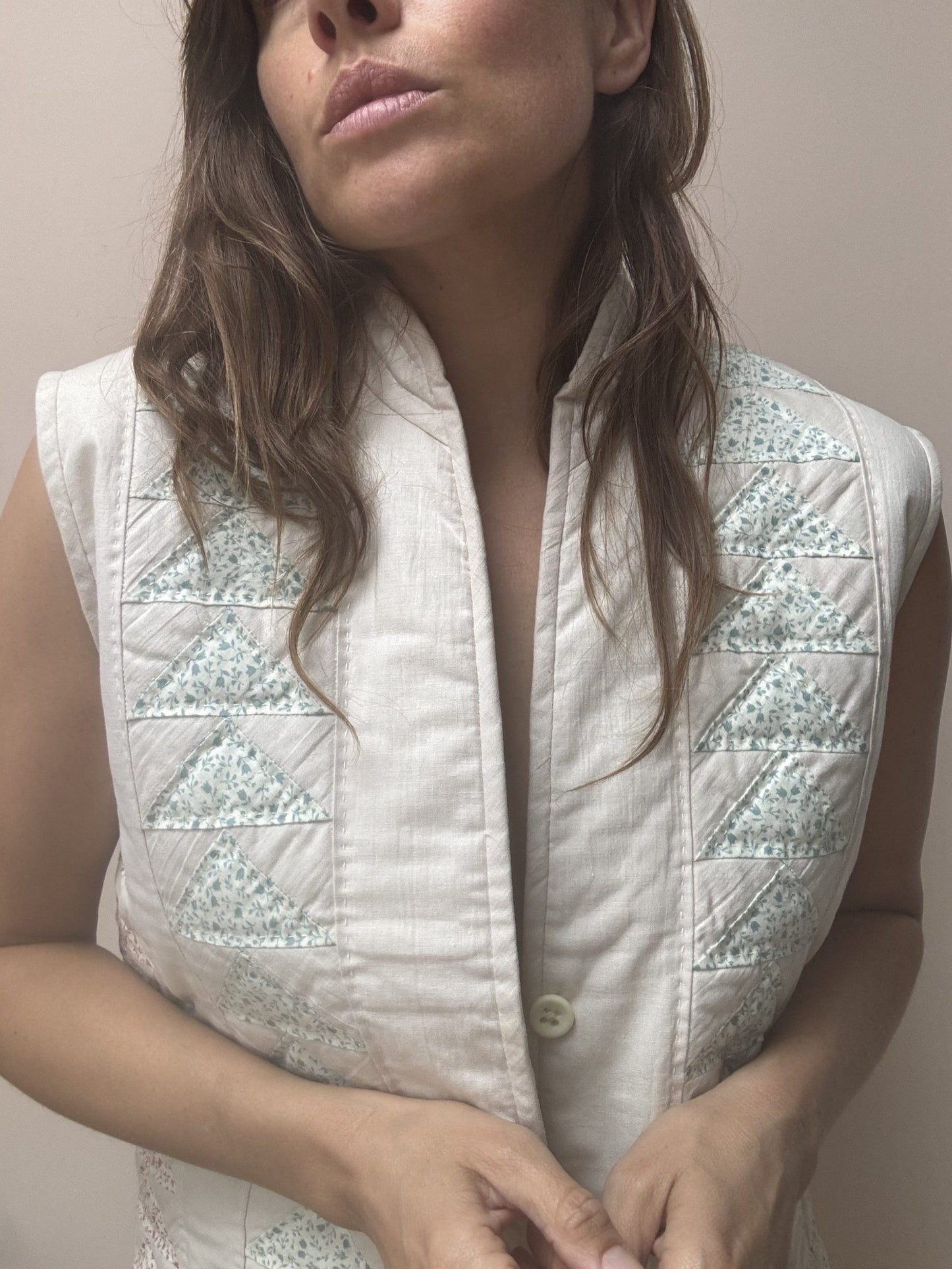 Vintage quilted reversible waistcoat size 10/12