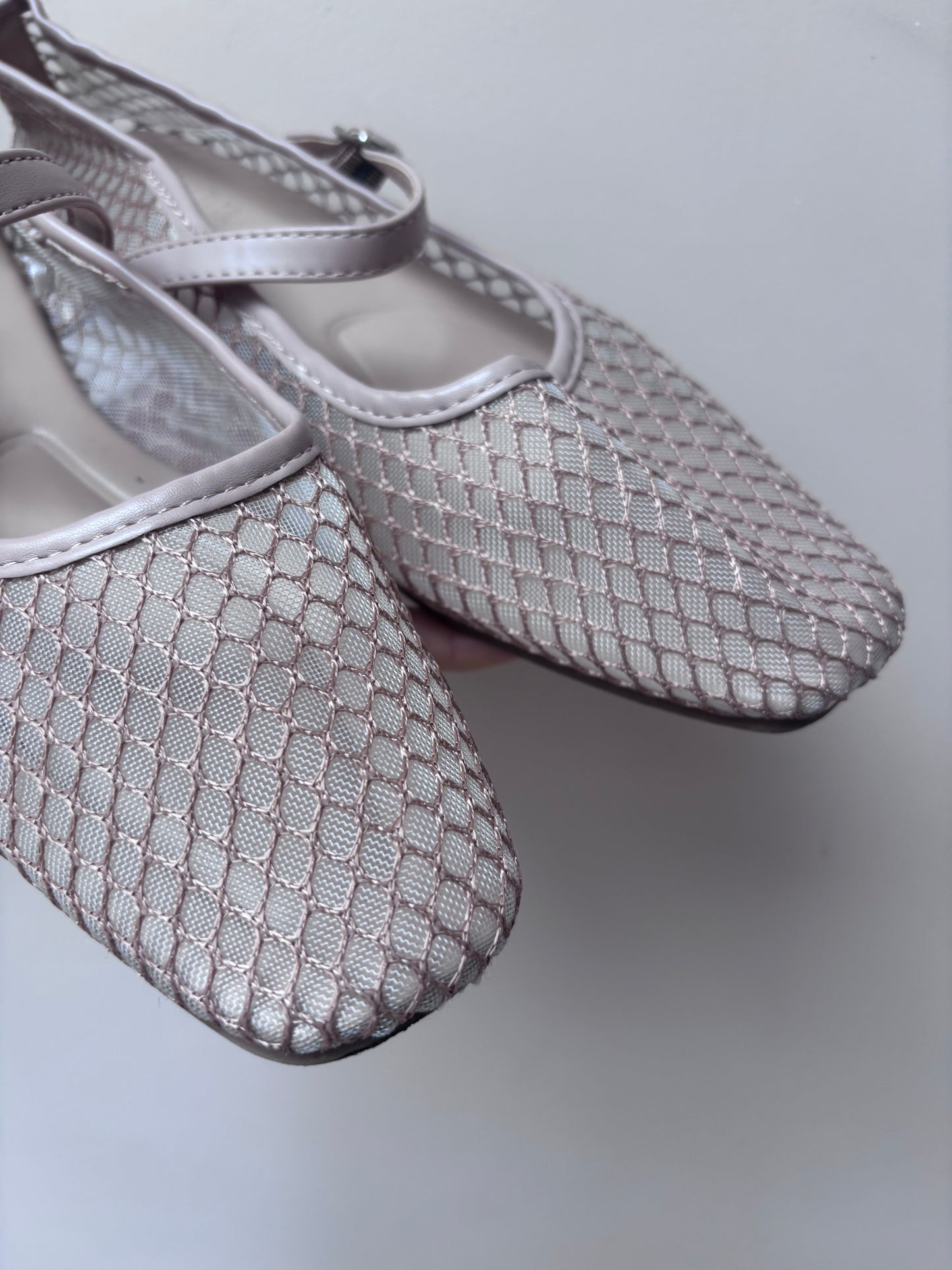 Pale pink see through flats size UK5