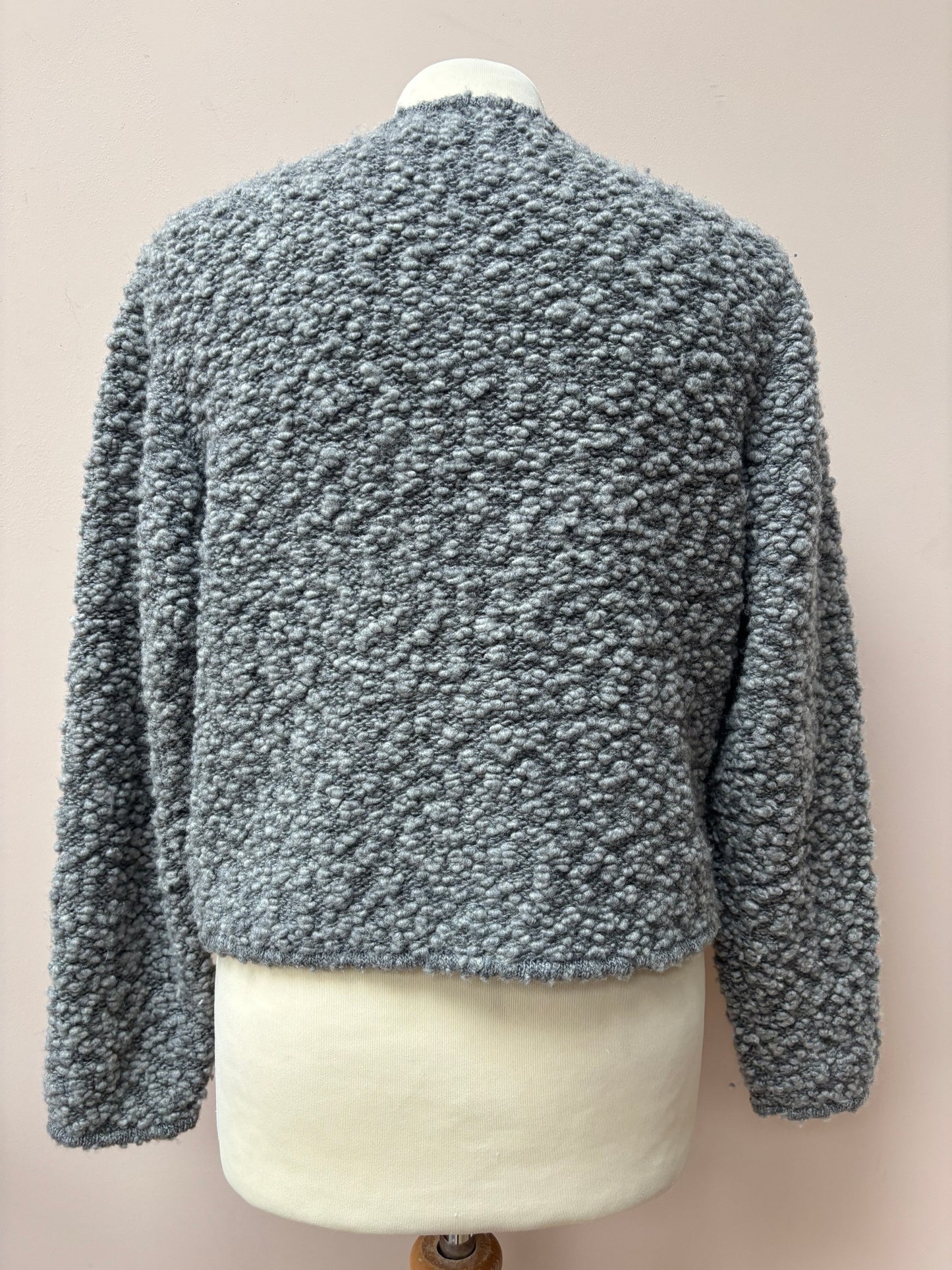 Lodenfrey wool grey boucle cardigan size 10