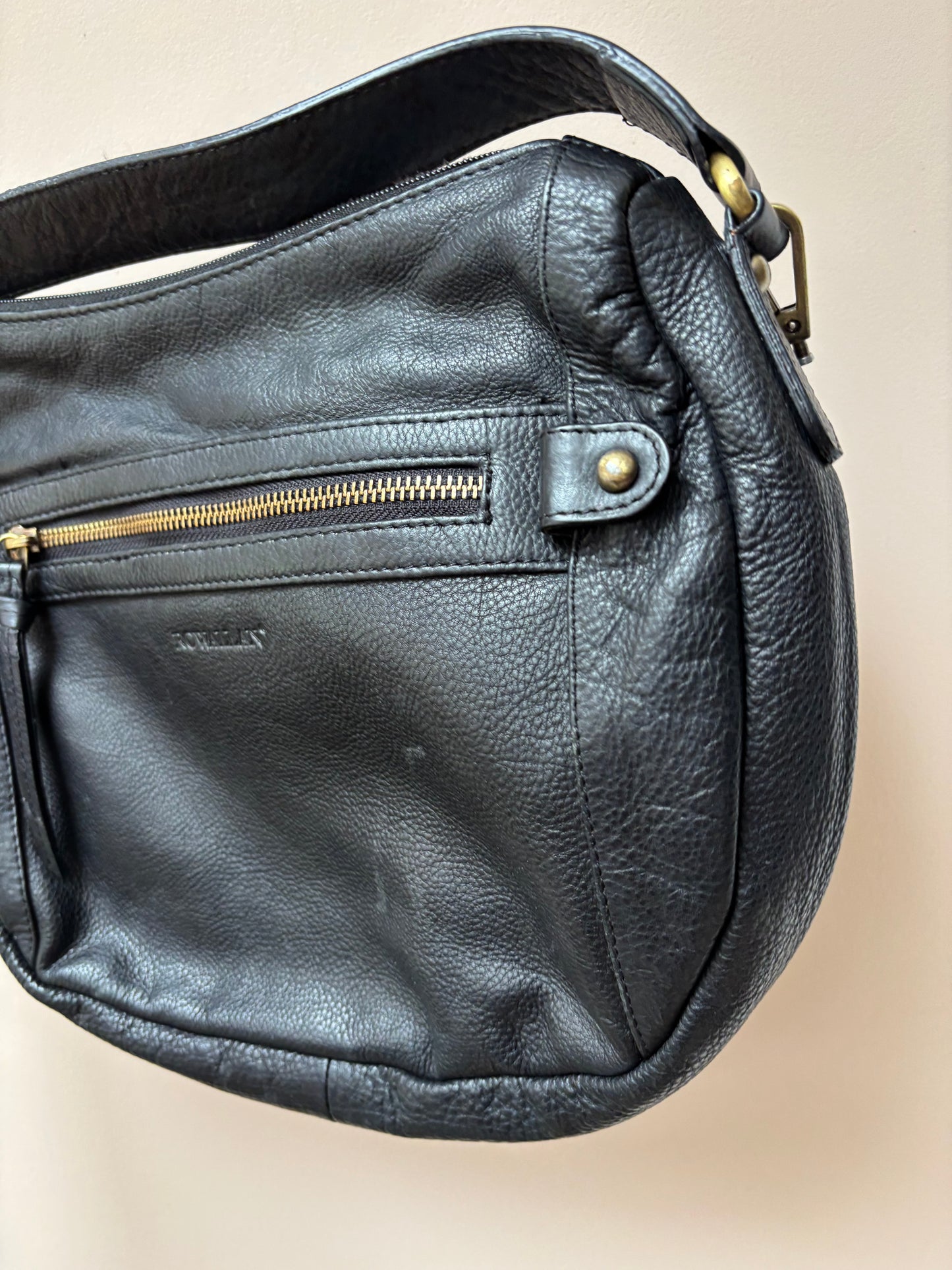 Soft black leather bag