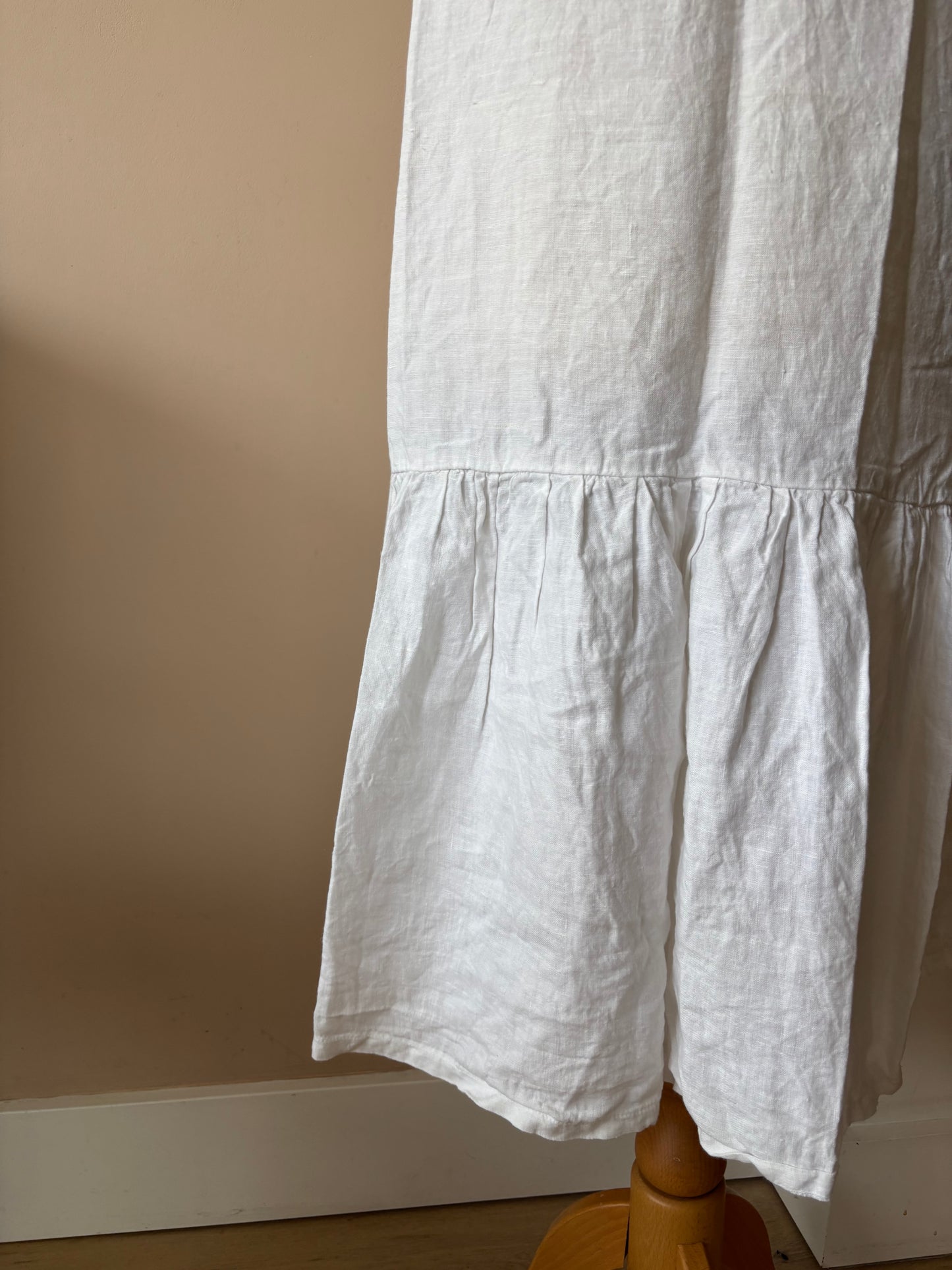 White 100% linen tunic dress size Large
