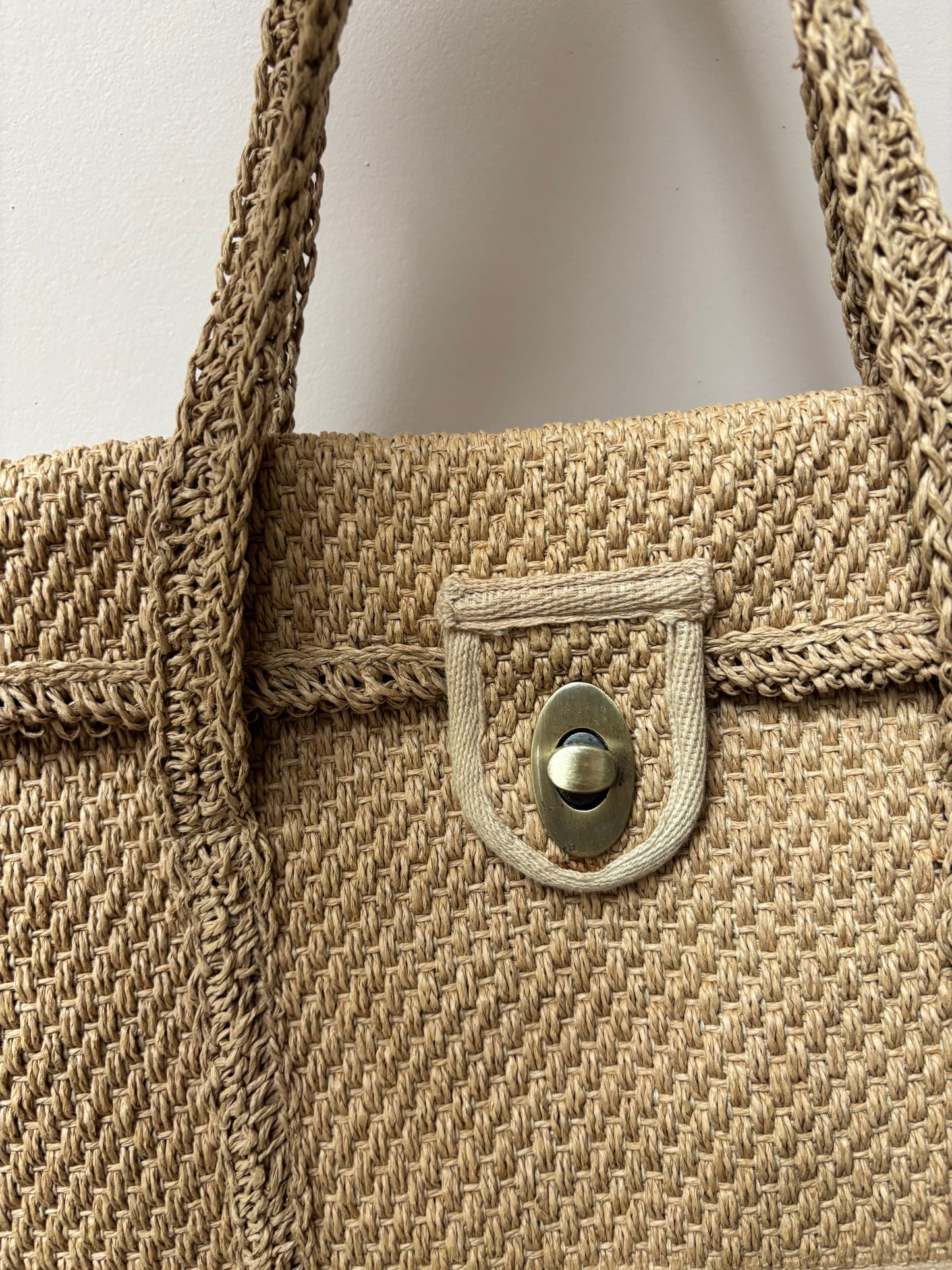 Hand woven raffia bag